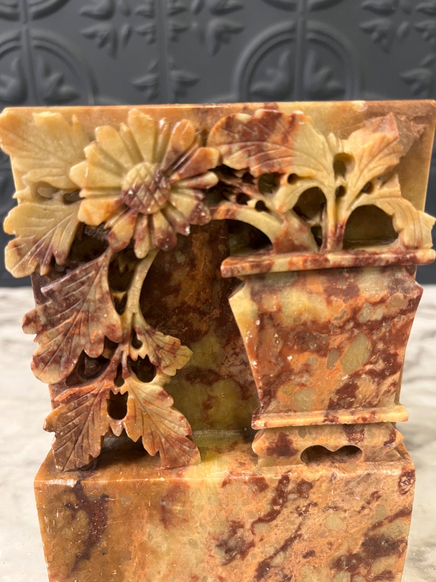 Chinese Carved Soapstone Bookend