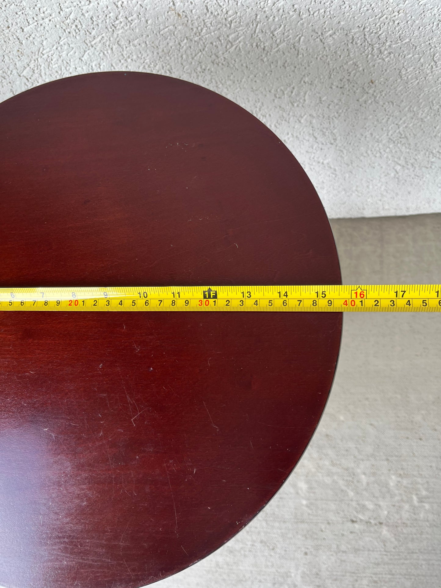 Small Wood Round Table Cherry Color