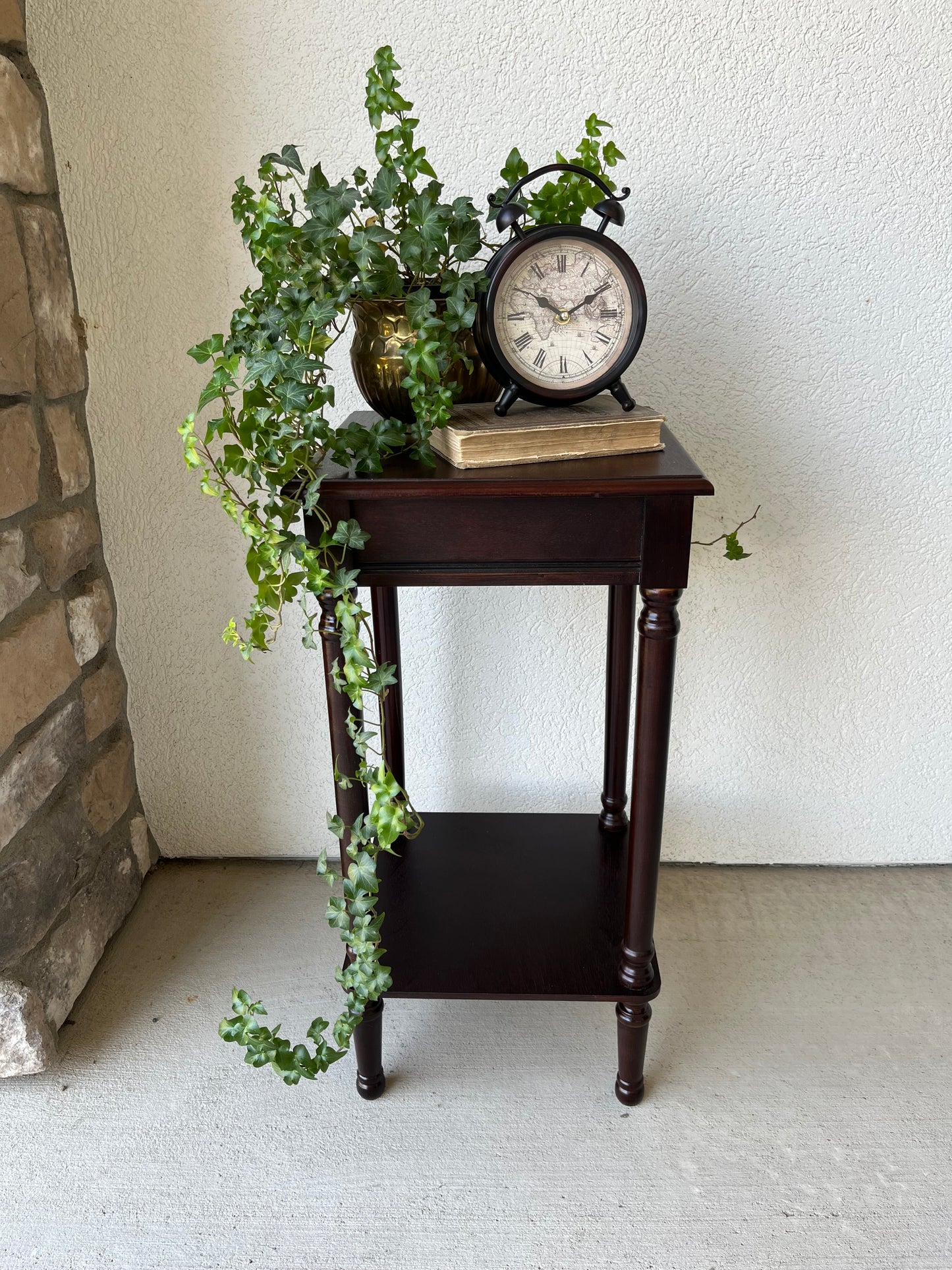 Dark Wood Plant Stand/Side Table