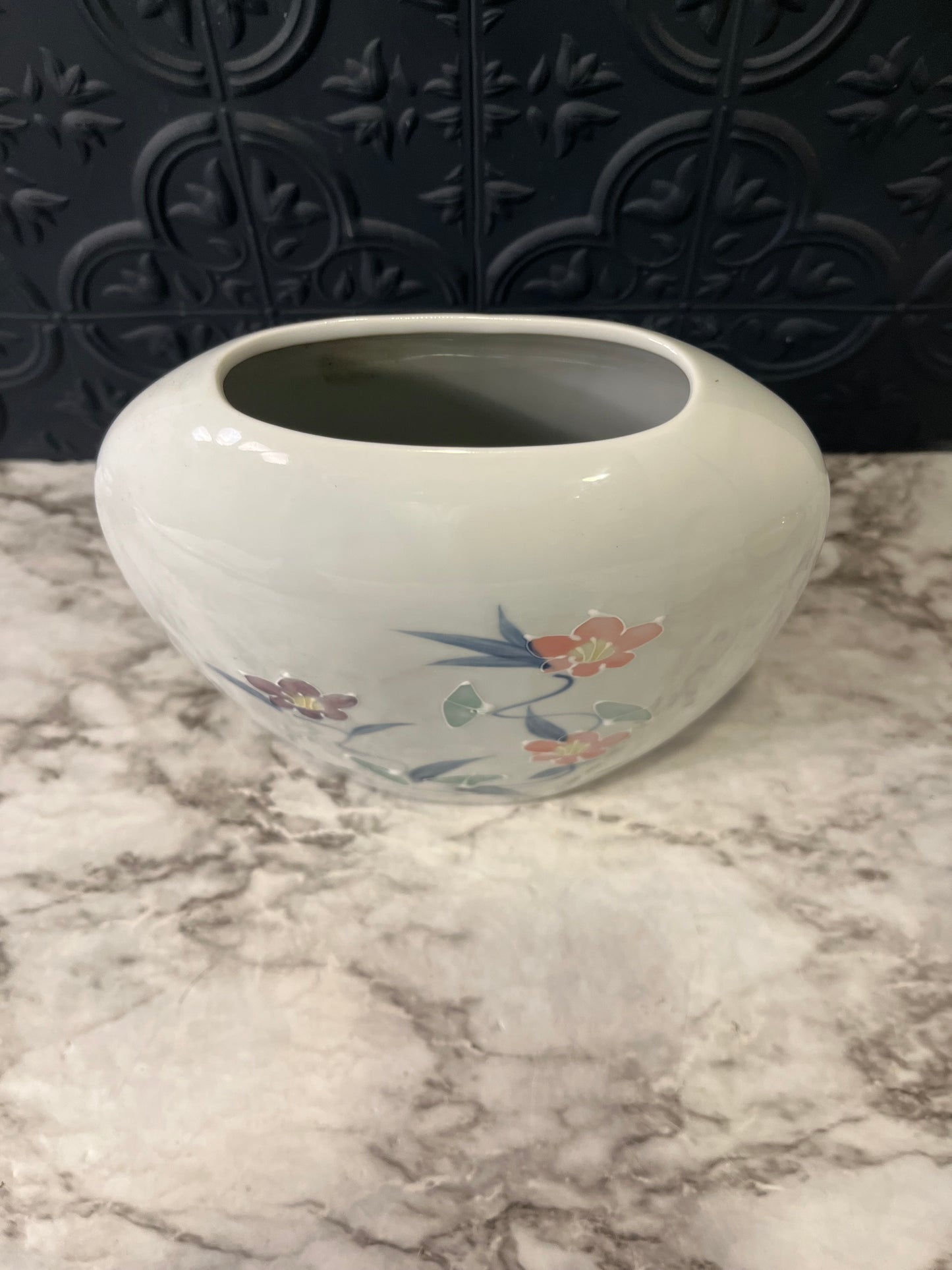 Japanese Hand Painted Oval Vase