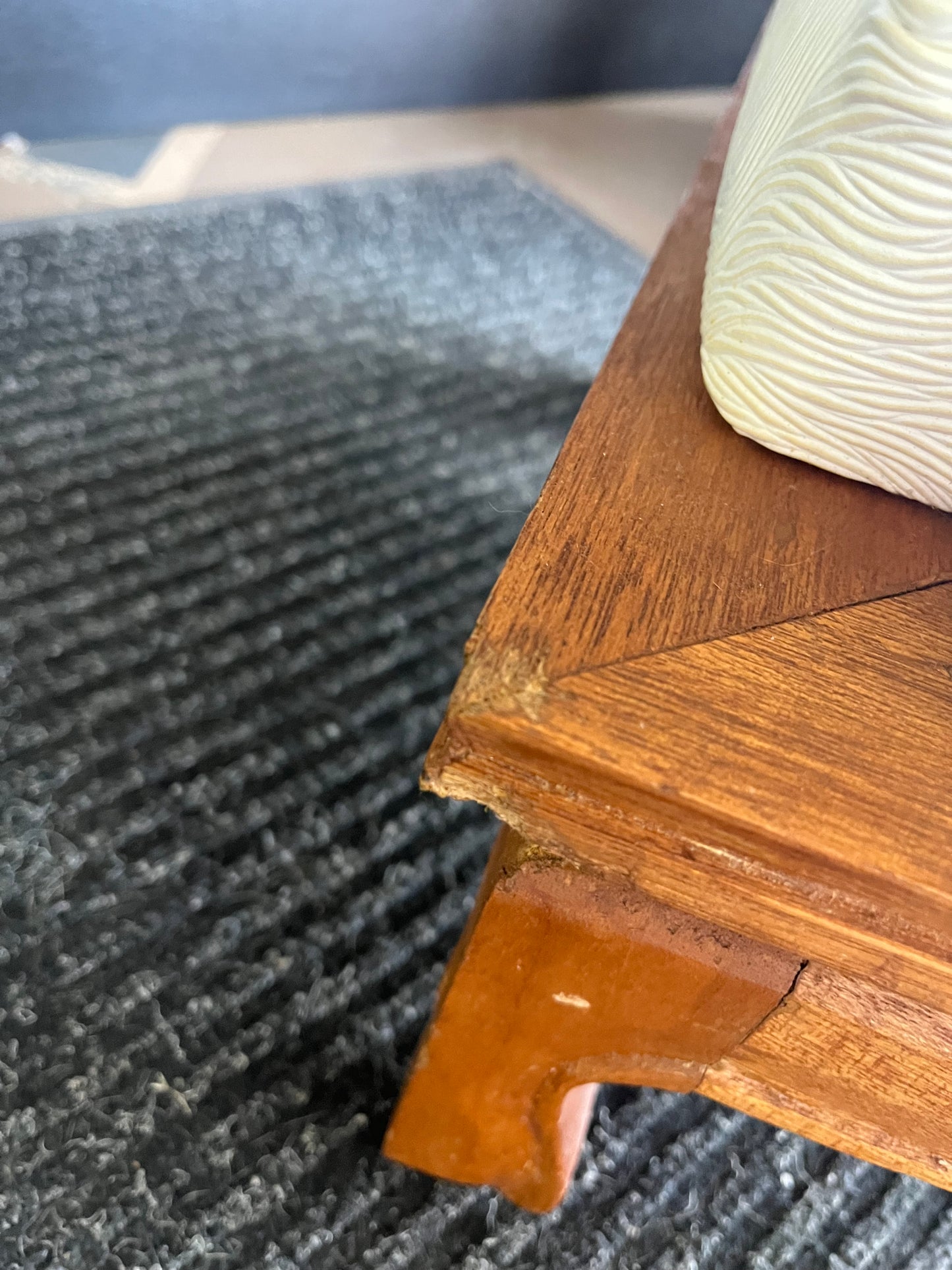 White Leather Foot Stool
