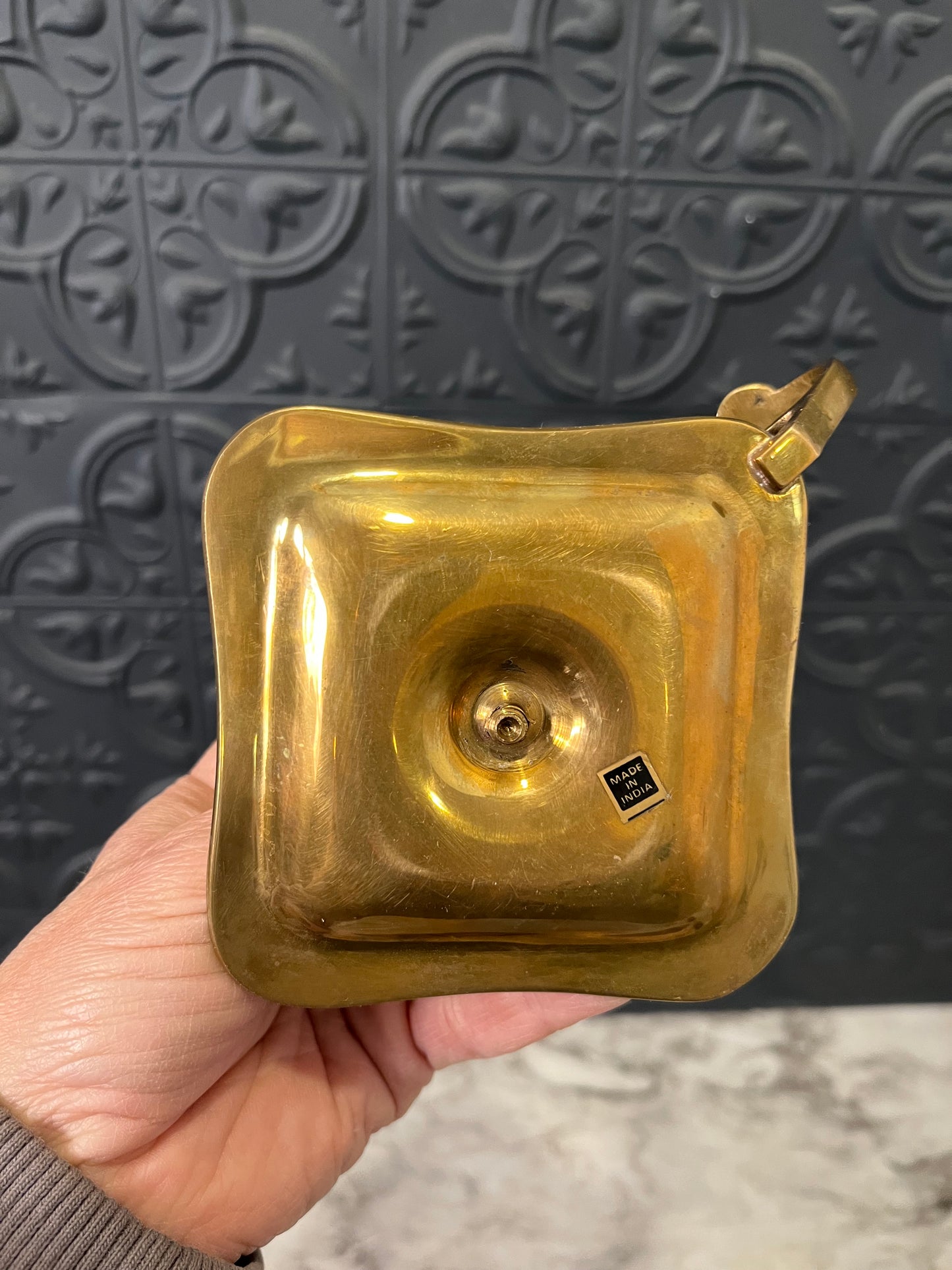 Square Brass Chamberstick