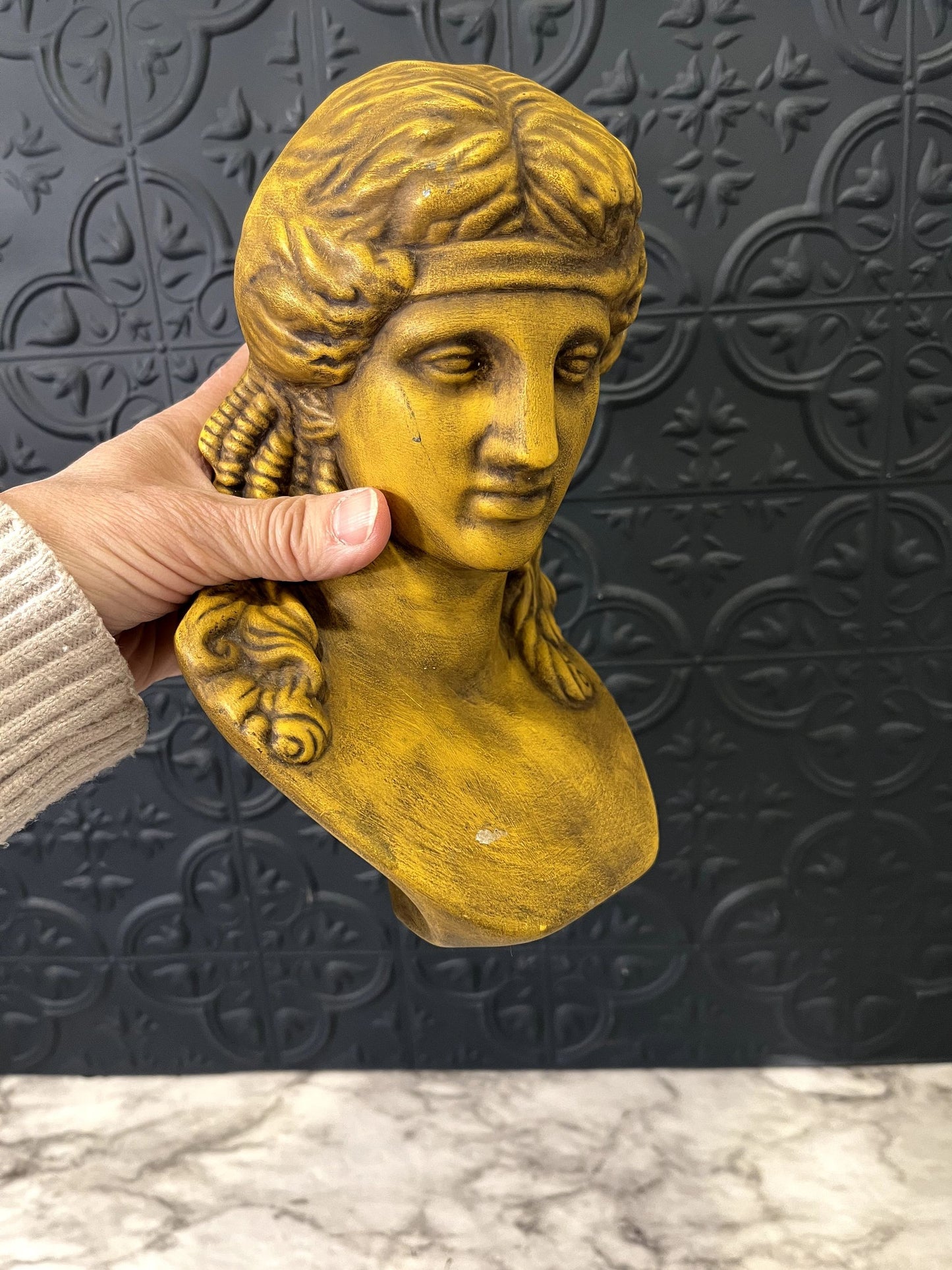 Gold Ceramic Woman Bust
