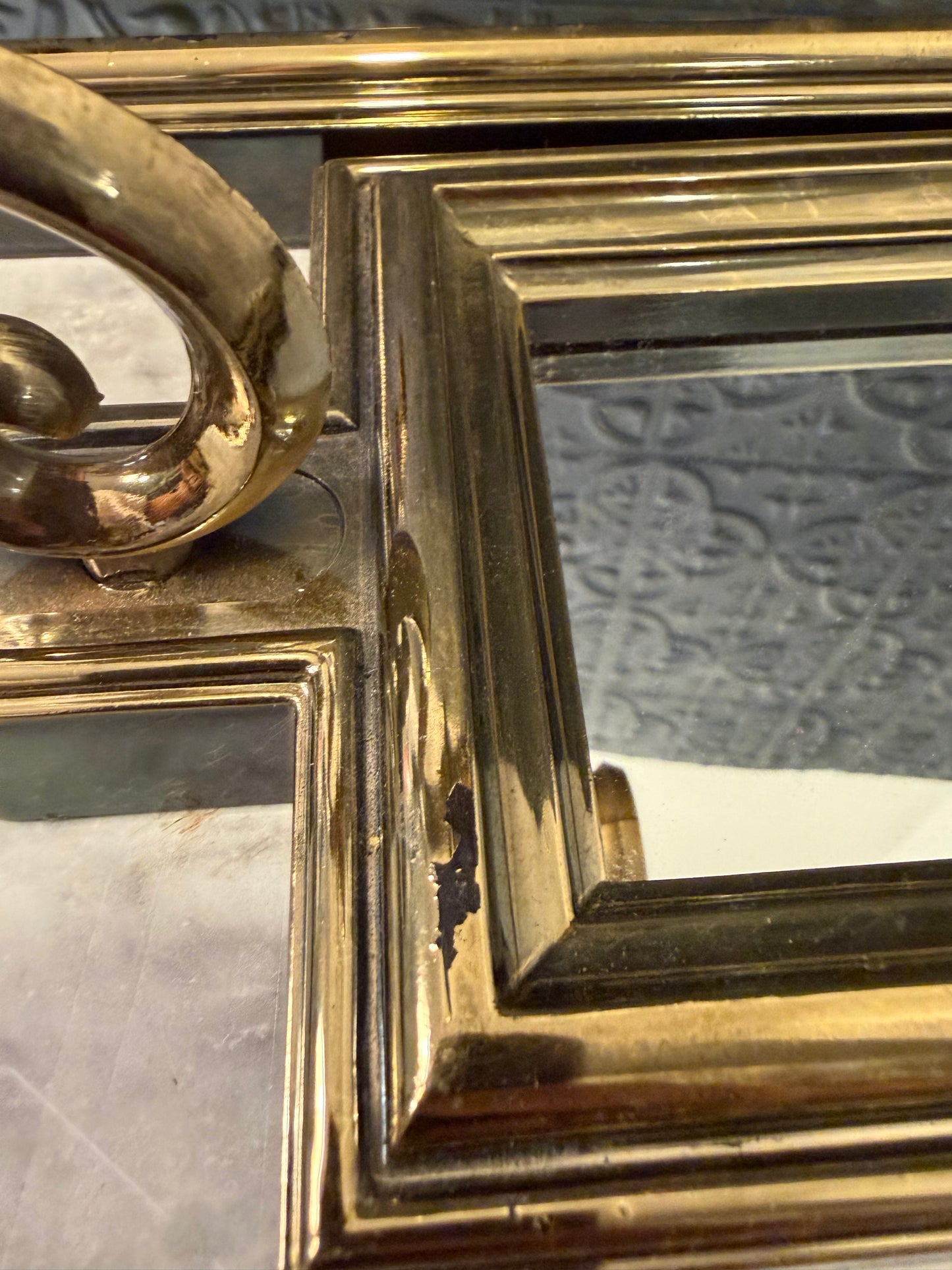 Homco Gold Mirror Candle Sconces x2