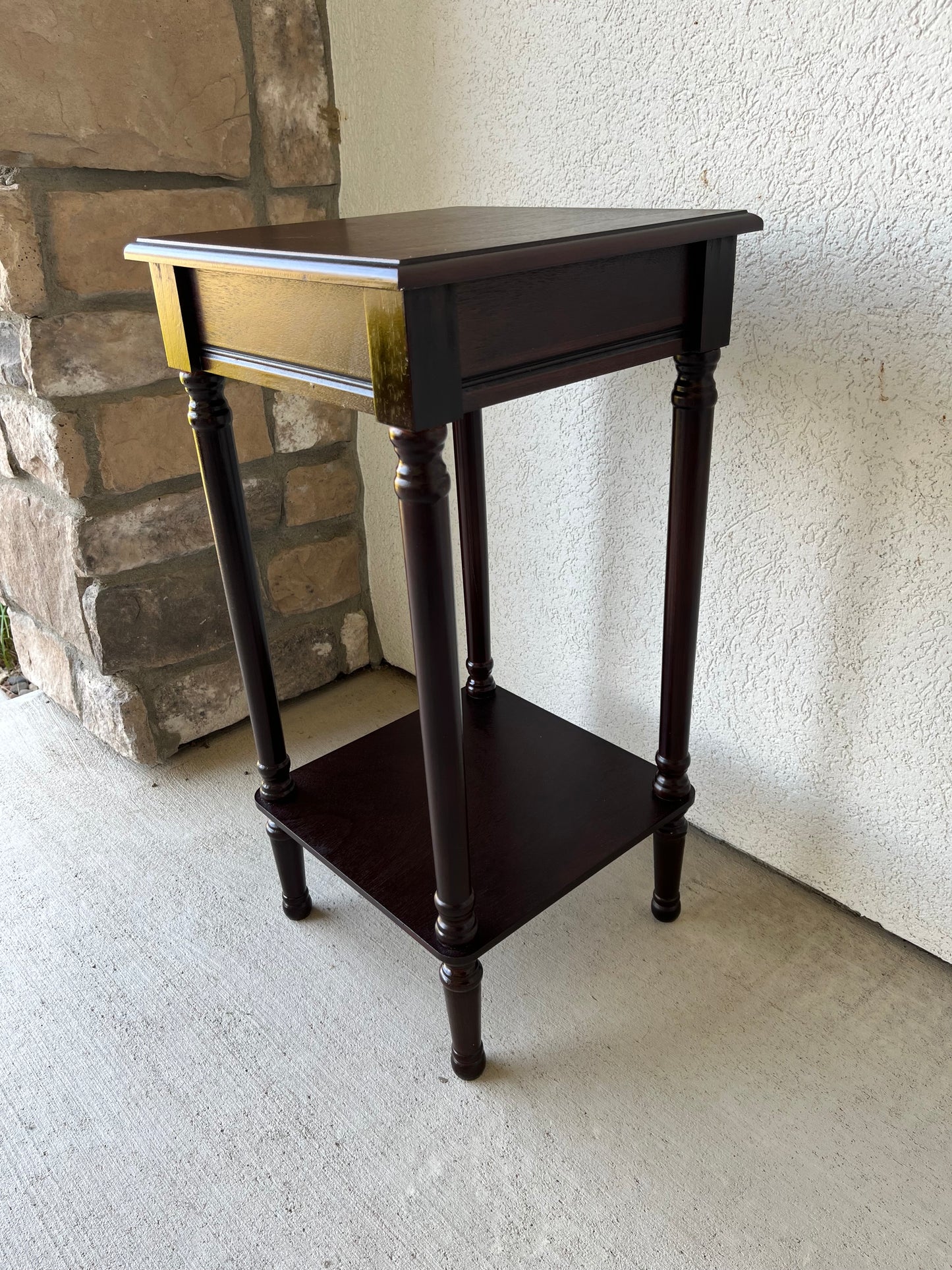 Dark Wood Plant Stand/Side Table
