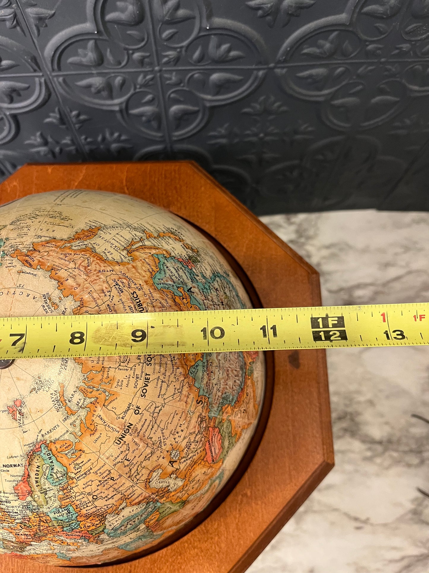 9 " Globe in Wood Base