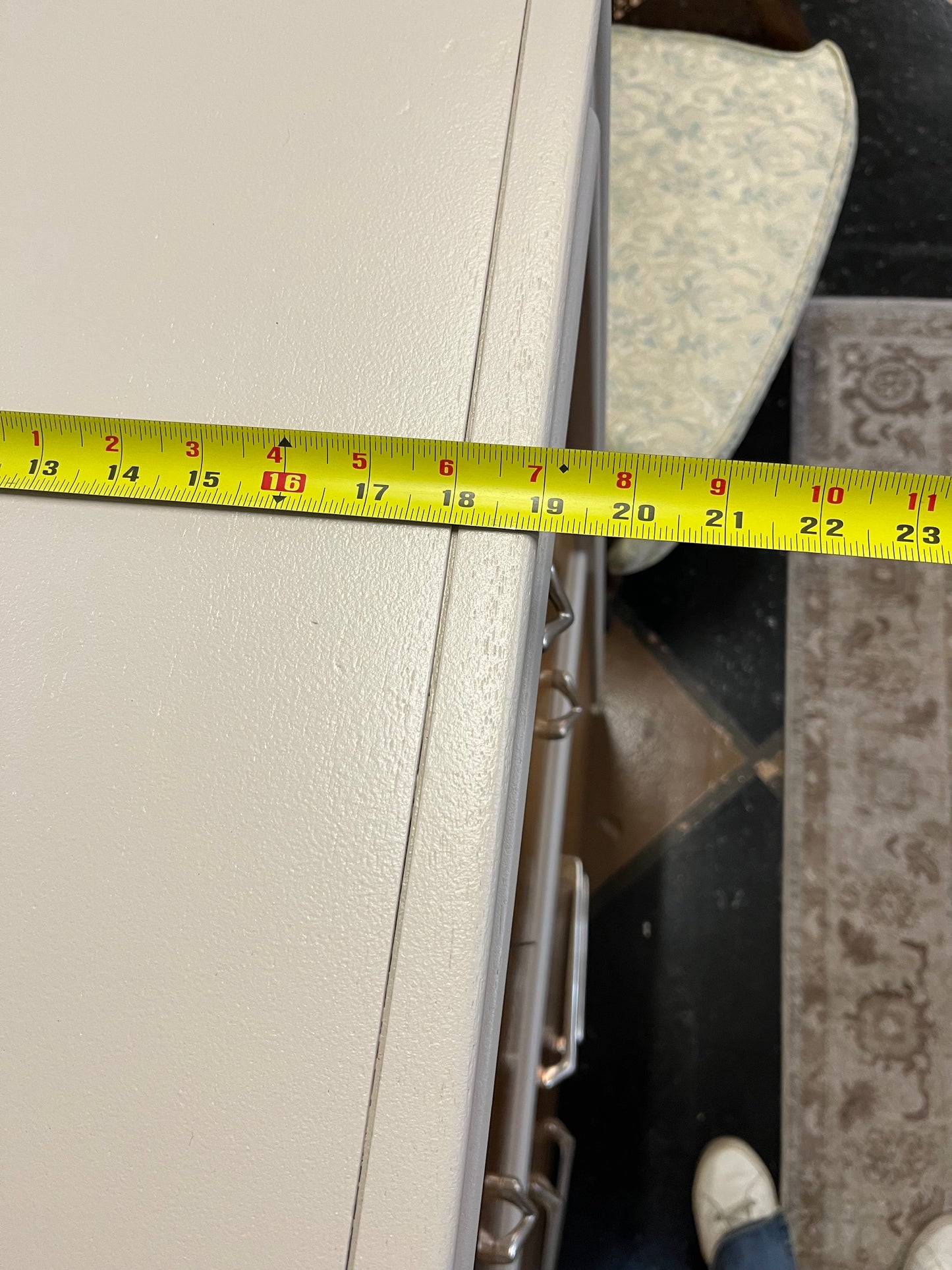 Mid Century 4 Drawer Dresser with Cream Paint