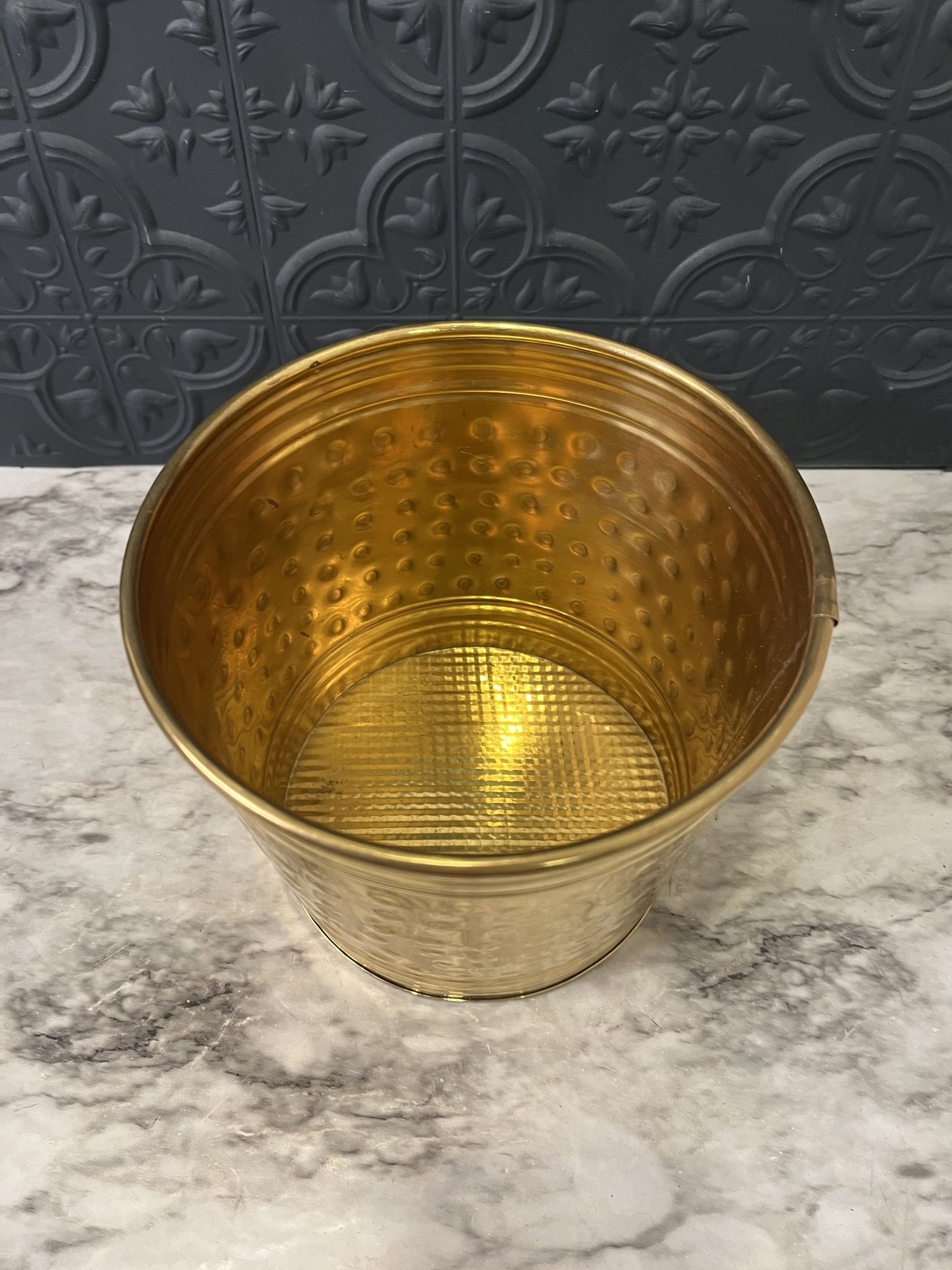Brass Planter With Hobnail Design