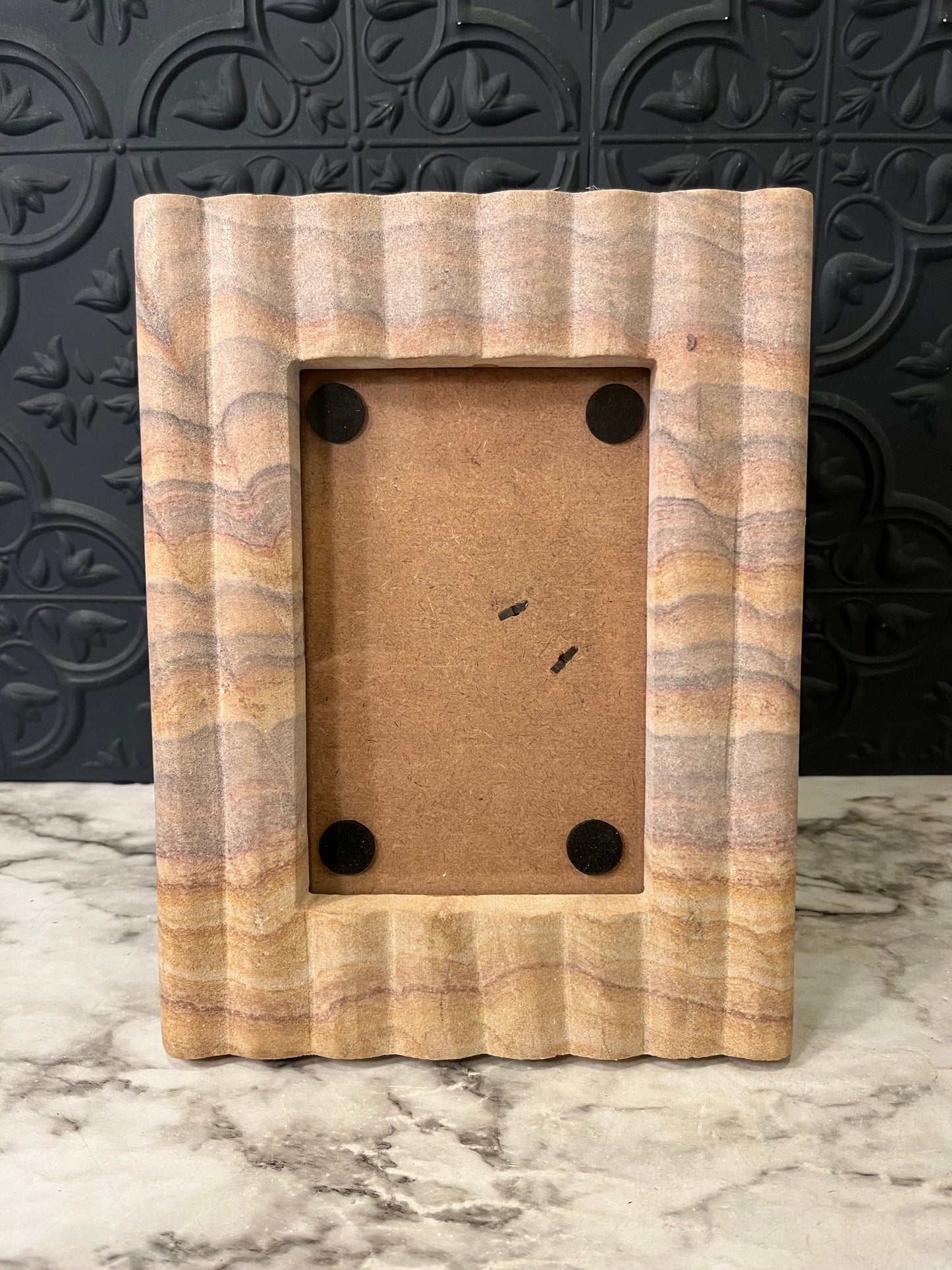 Ribbed Tan Stone Frame