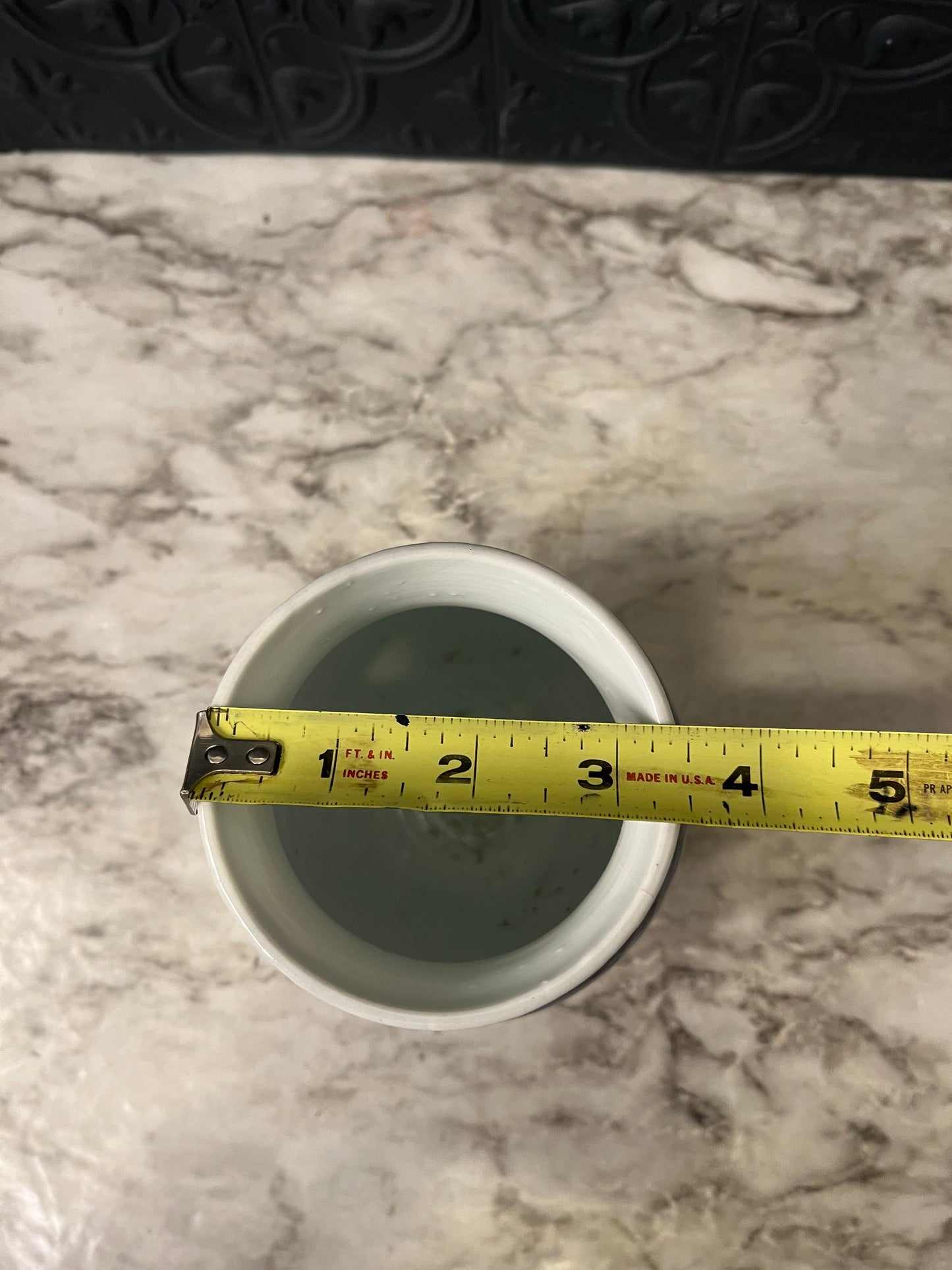 White Bud Vase with Blue Stripe