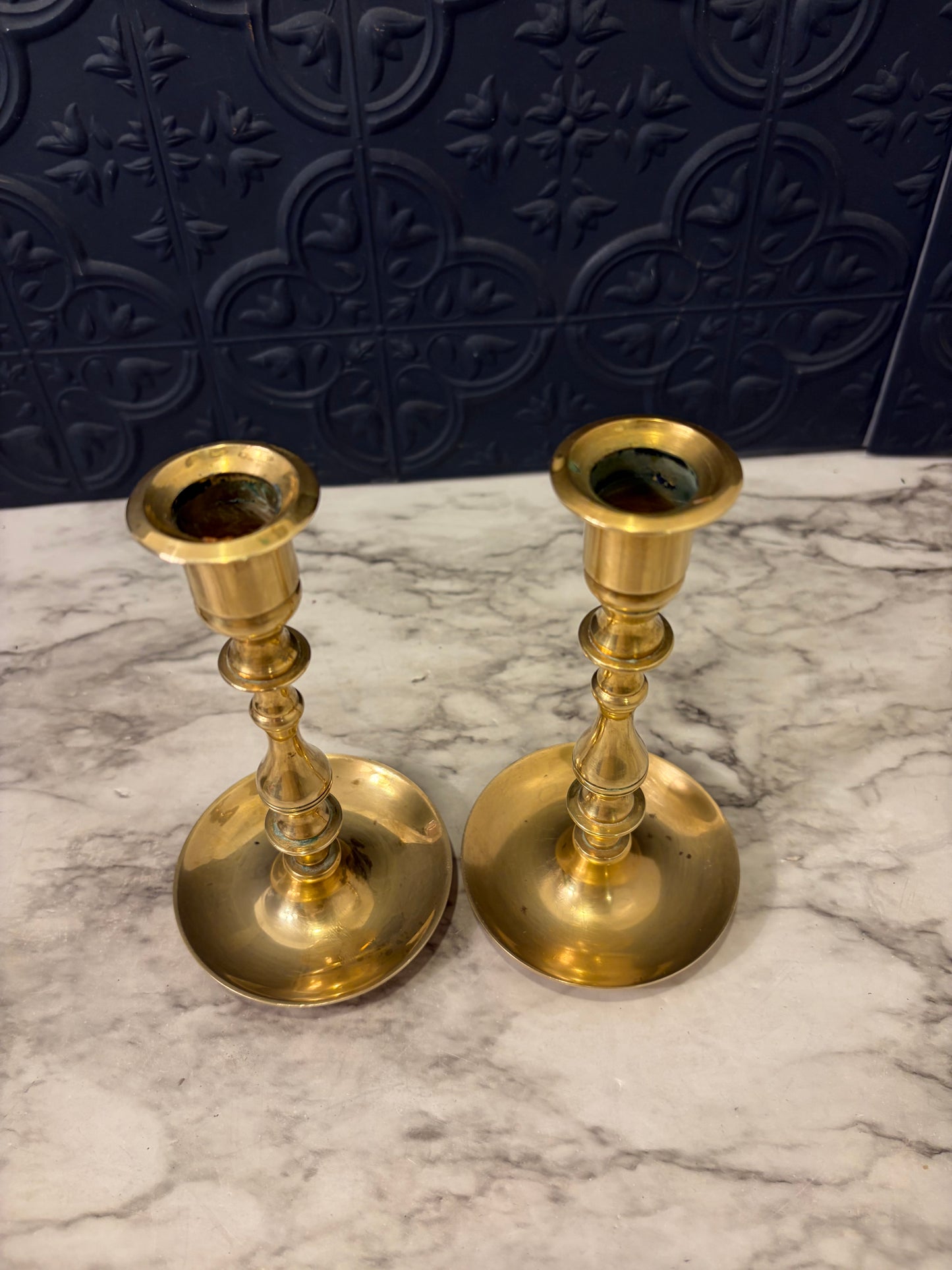 6.75" Set of Brass Candlesticks