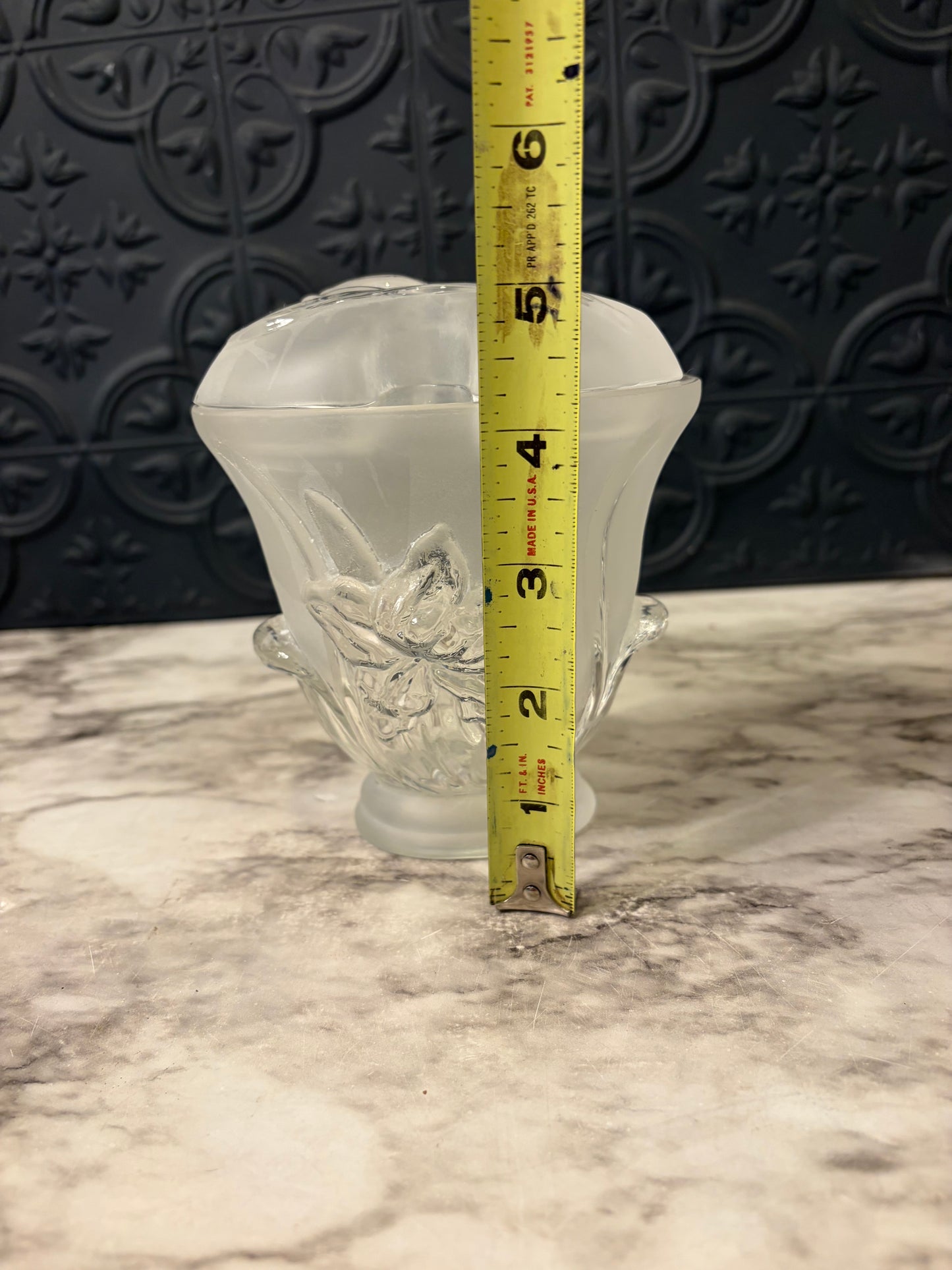 Frosted Crystal flower vase
