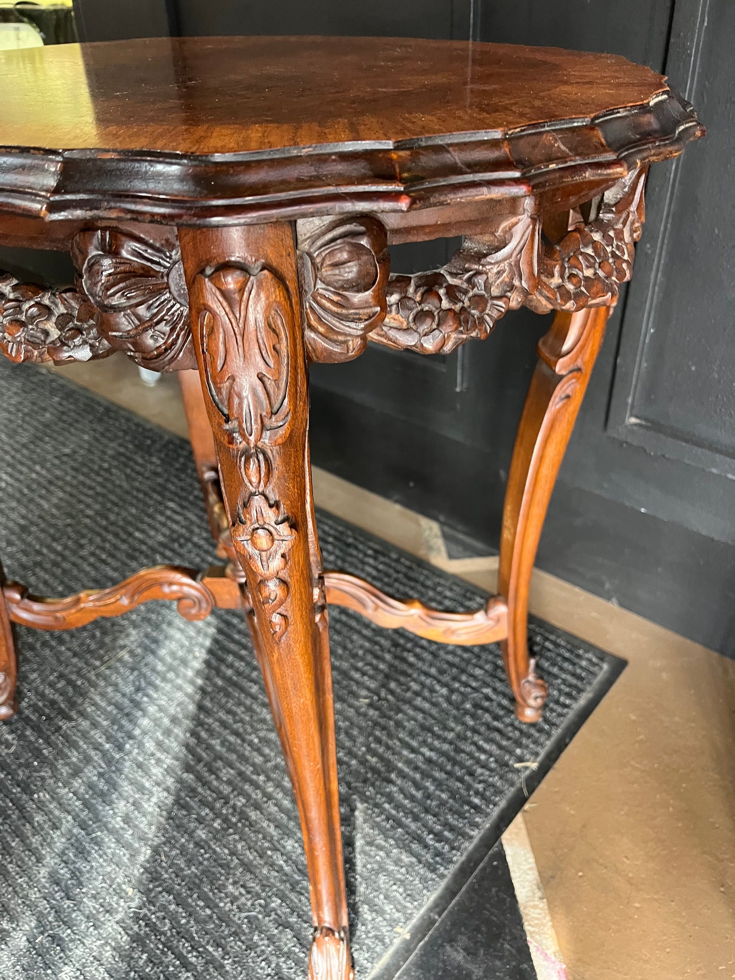 Antique French Walnut carved wood table