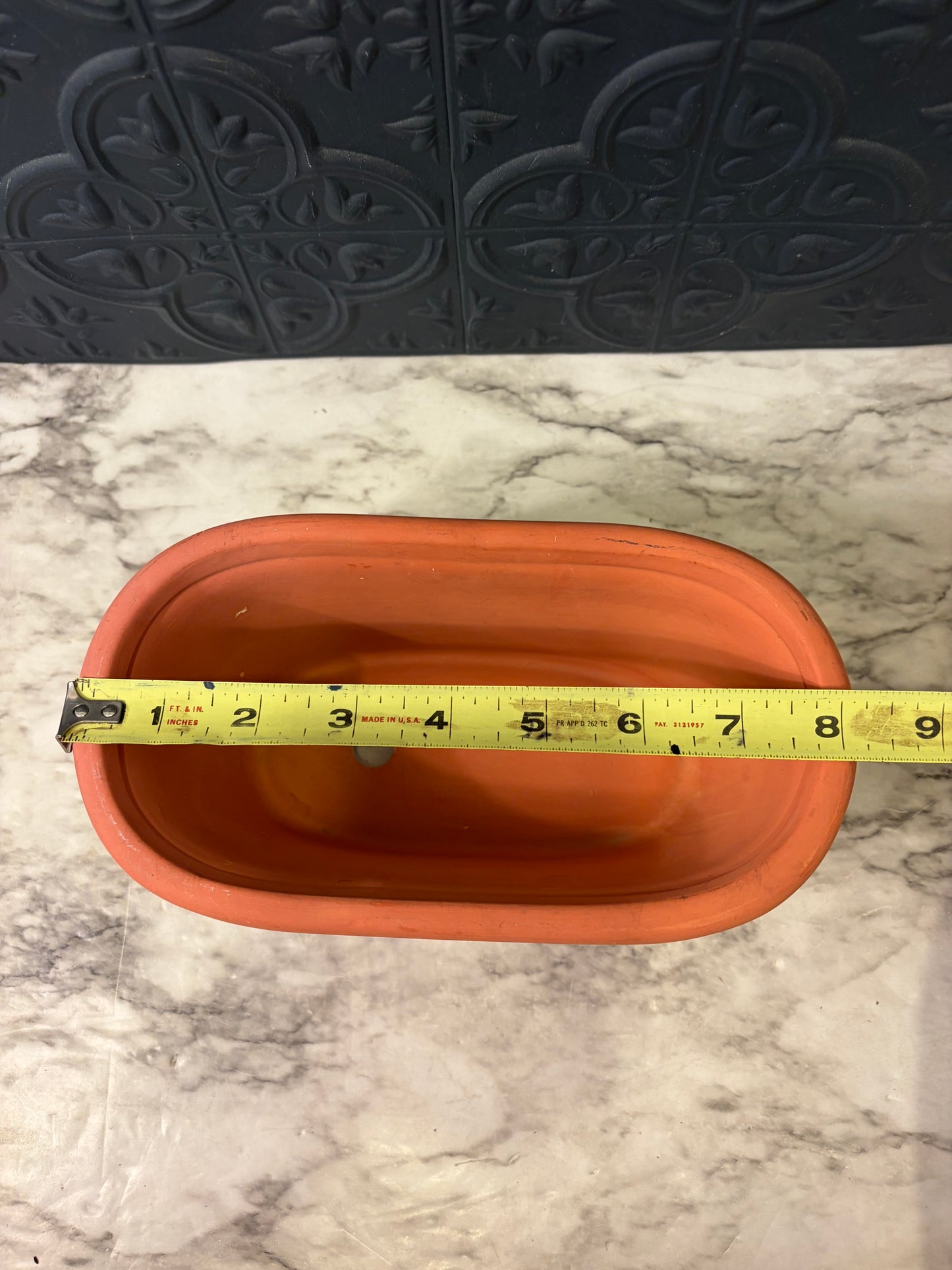 Oblong Terra cotta Pot with Flowers