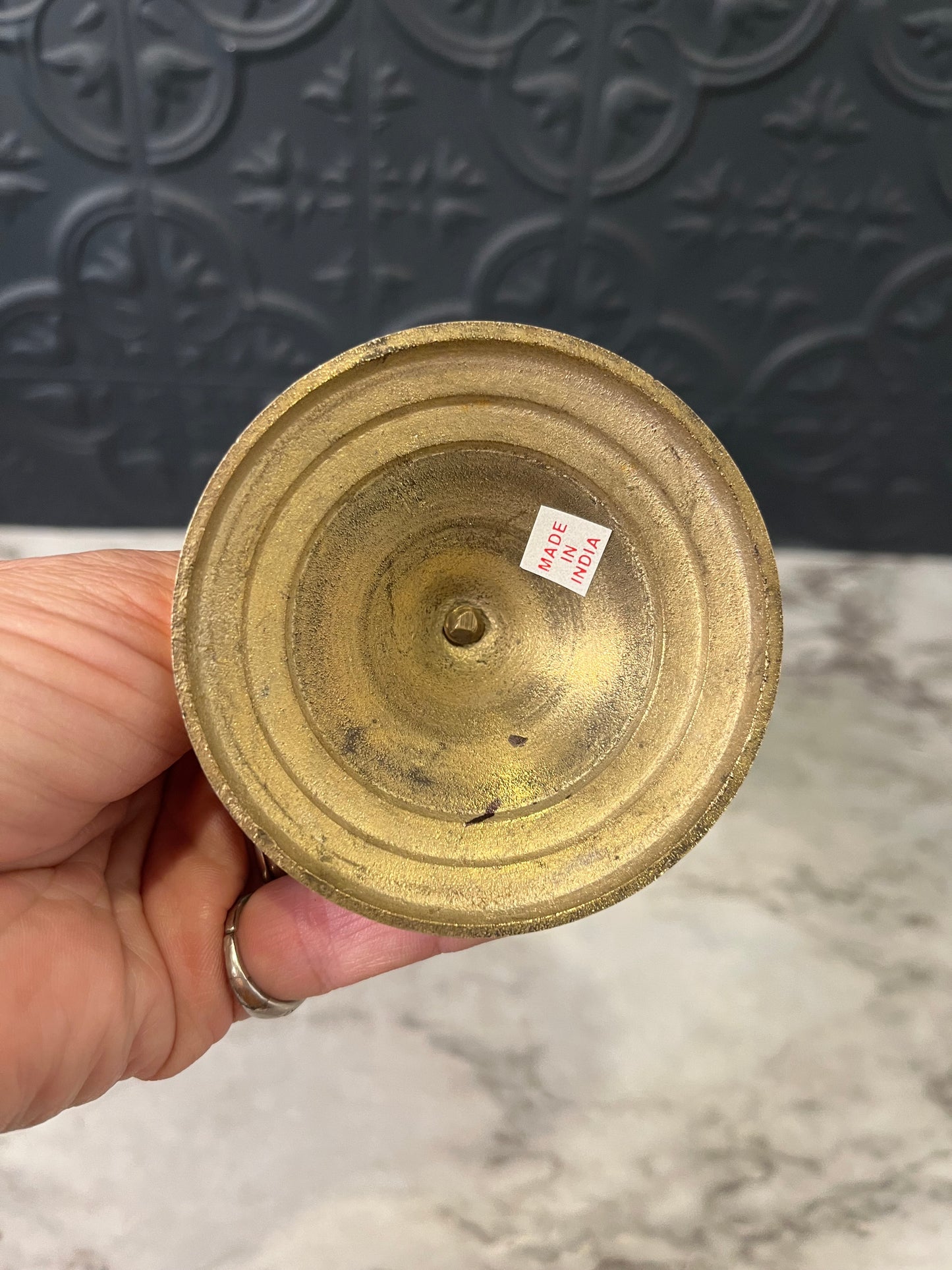 Brass Flat Spiral Candle Holder