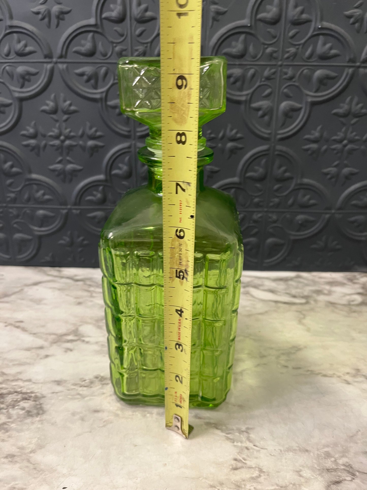 Lime Green Glass Decanter
