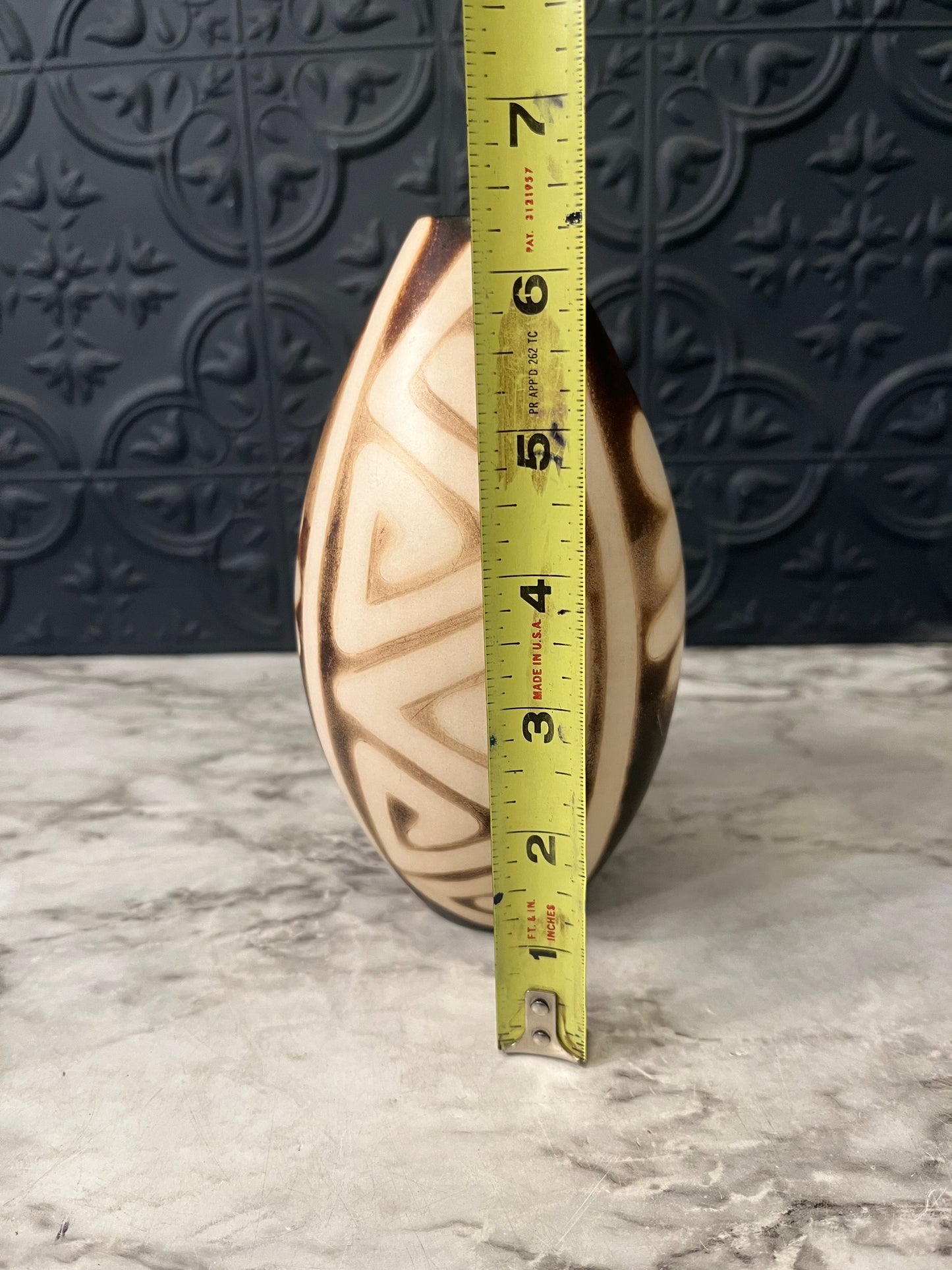 Brown and Cream Peruvian Style Vase
