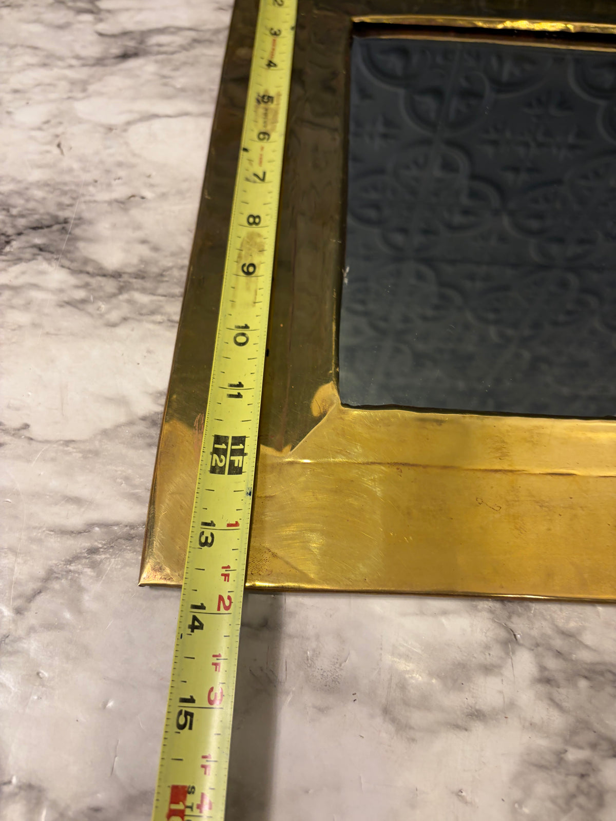 13.5 x 13.5 Brass Mirror
