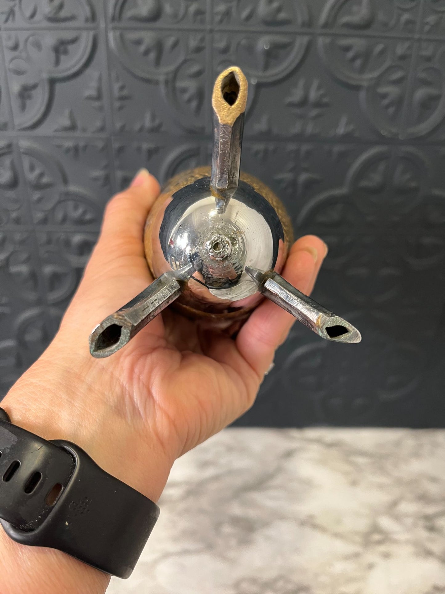 Silver and Brass Rocket Vase