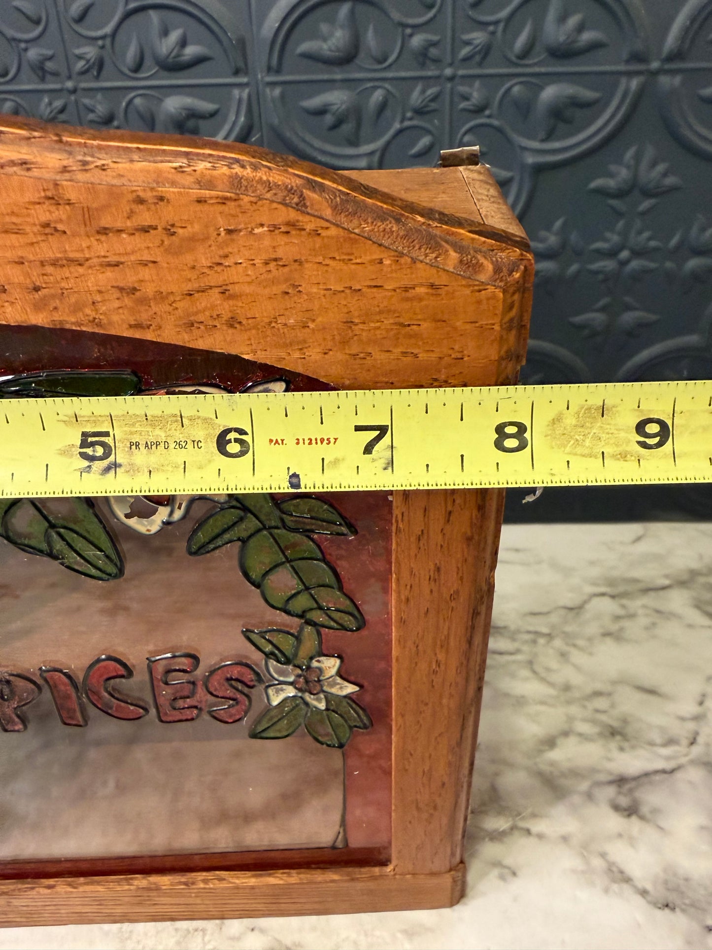 Small Spice Cabinet Faux Stained Glass