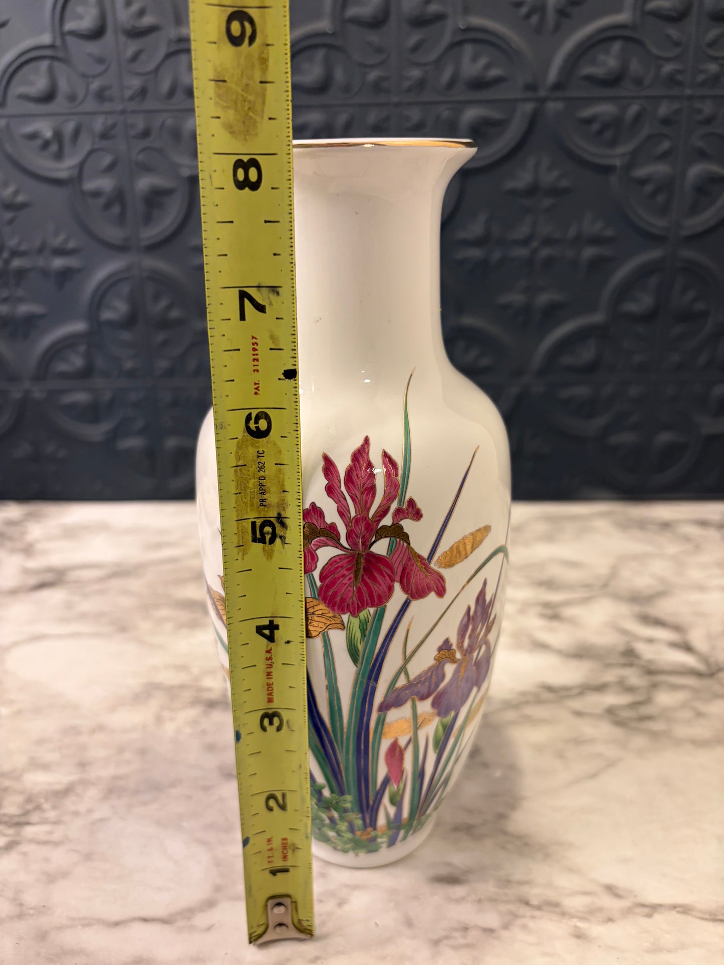 Cream Vase with Irises