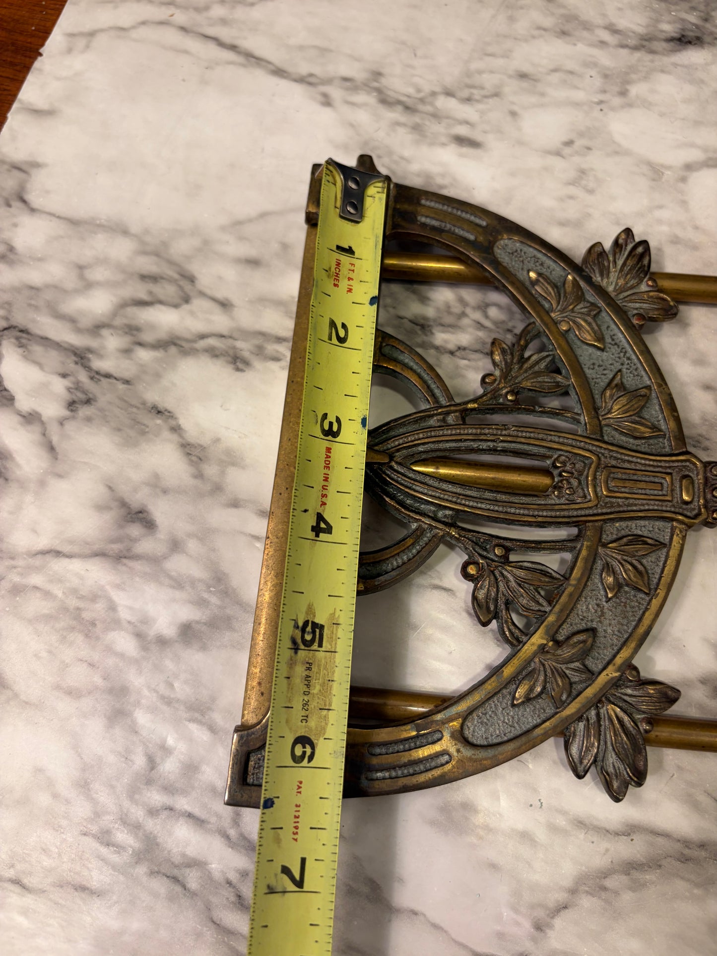 Brass Art Nouveau Adjustable Book Rack