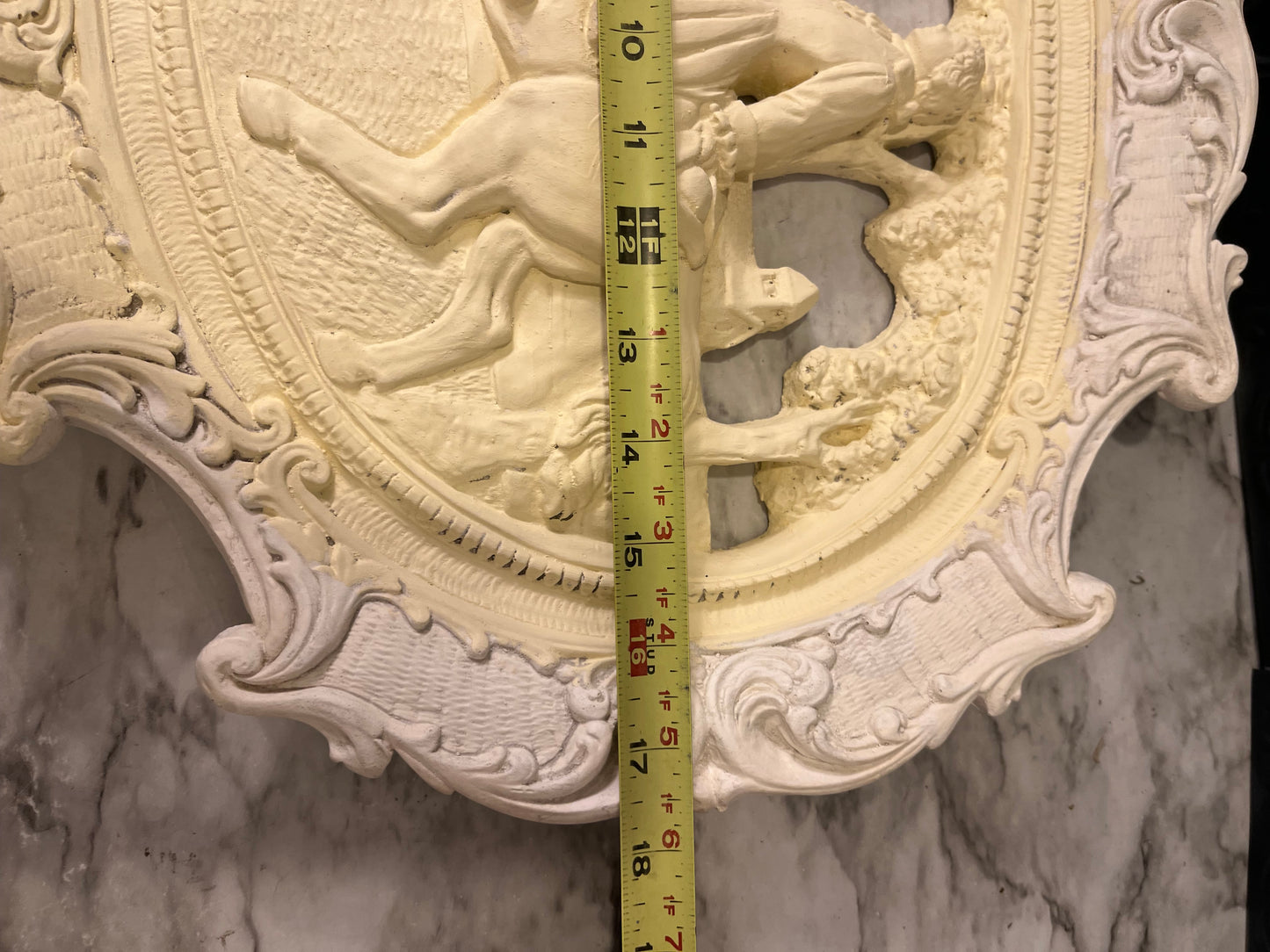Plaster Wall Hanging of Figure on Horse