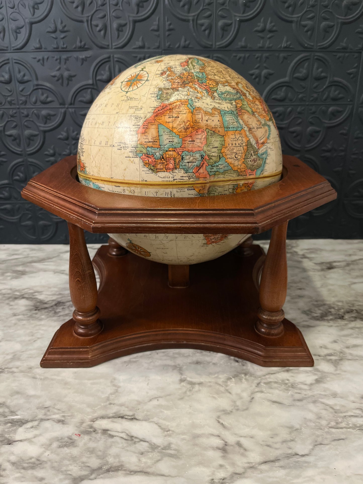 9 " Globe in Wood Base