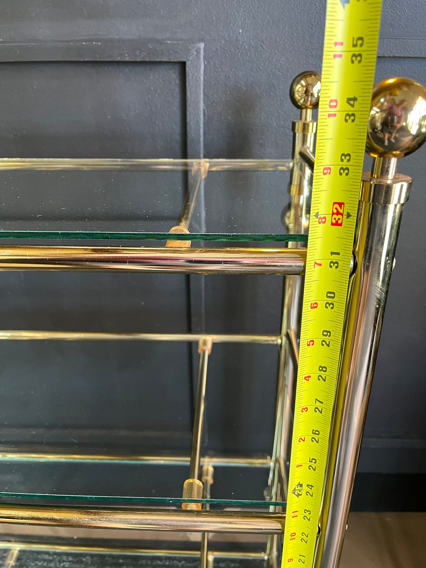 Brass and Glass 4 shelves
