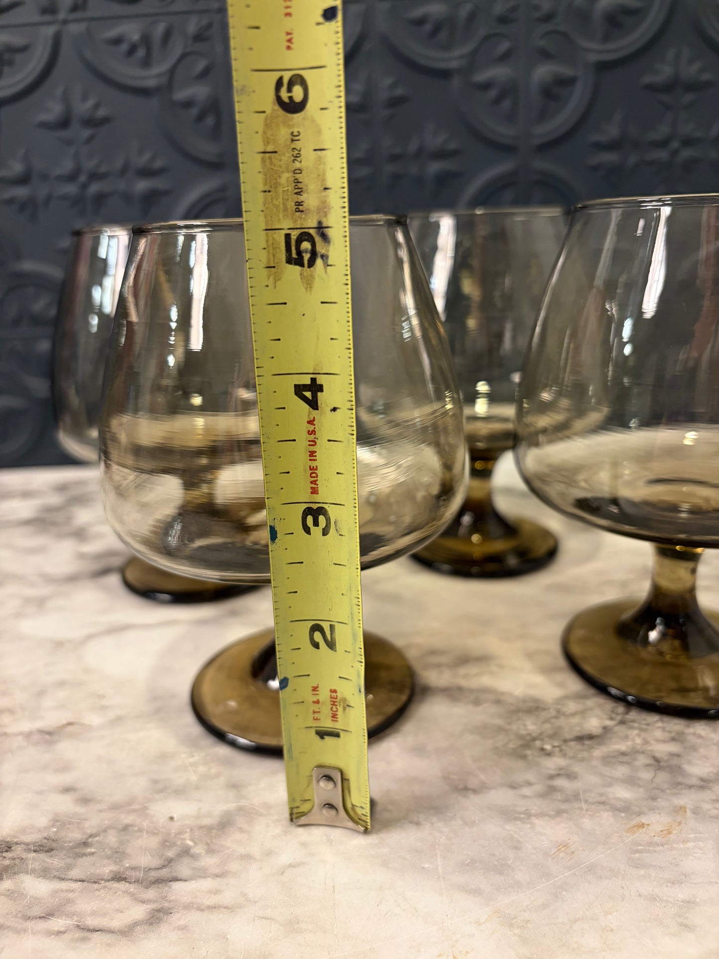 Set of 4 Smokey Glass Brandy Sniffer