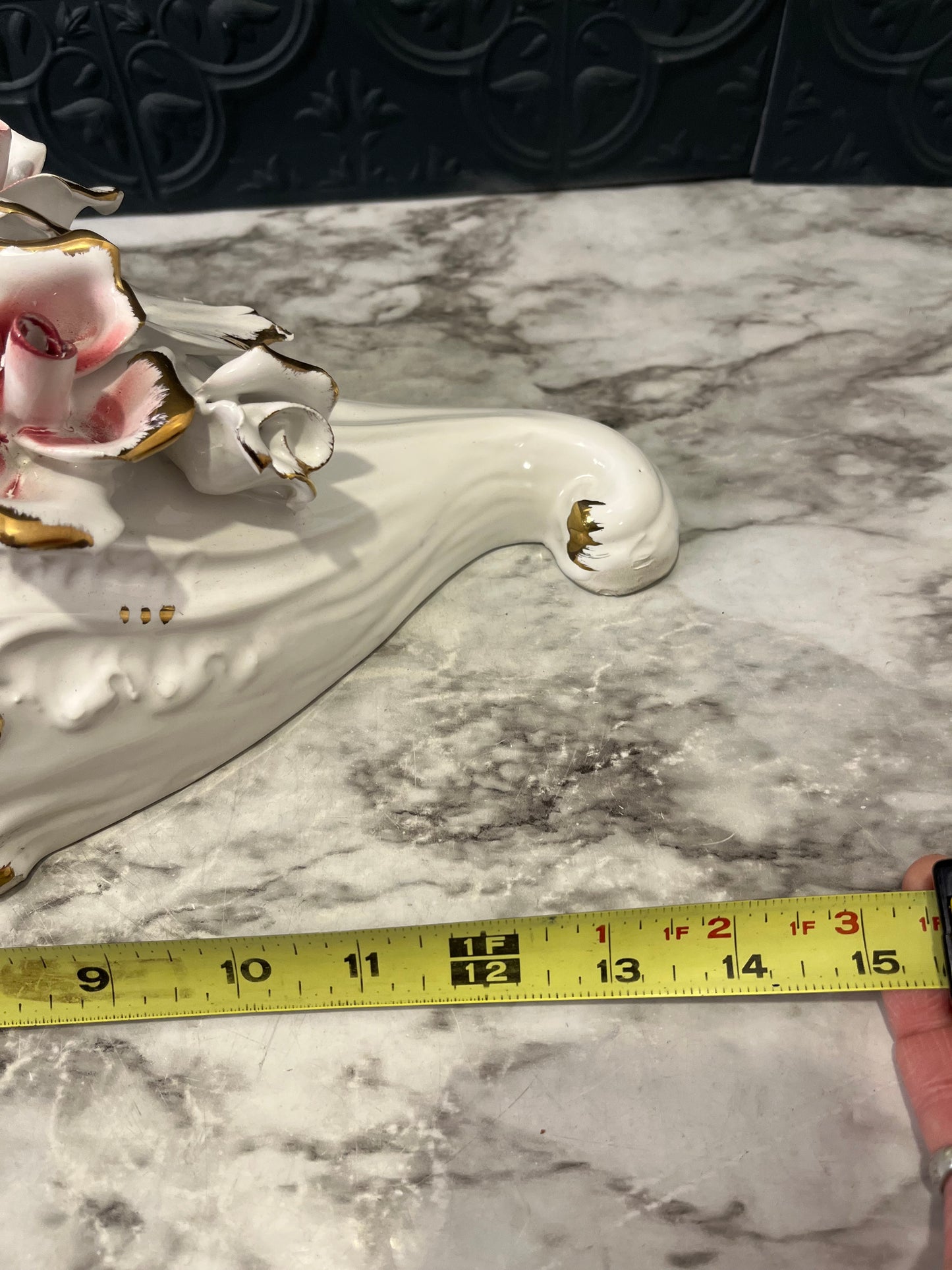 Porcelain Floral Wall Vase by Capodimonte