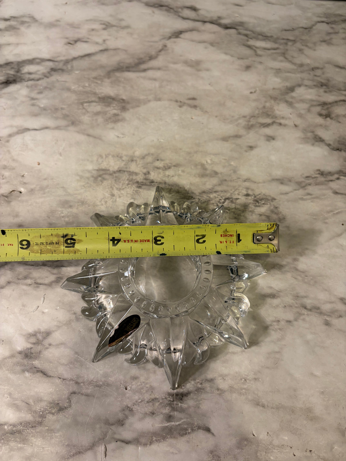 Lead Crystal Votive Holder Snowflake