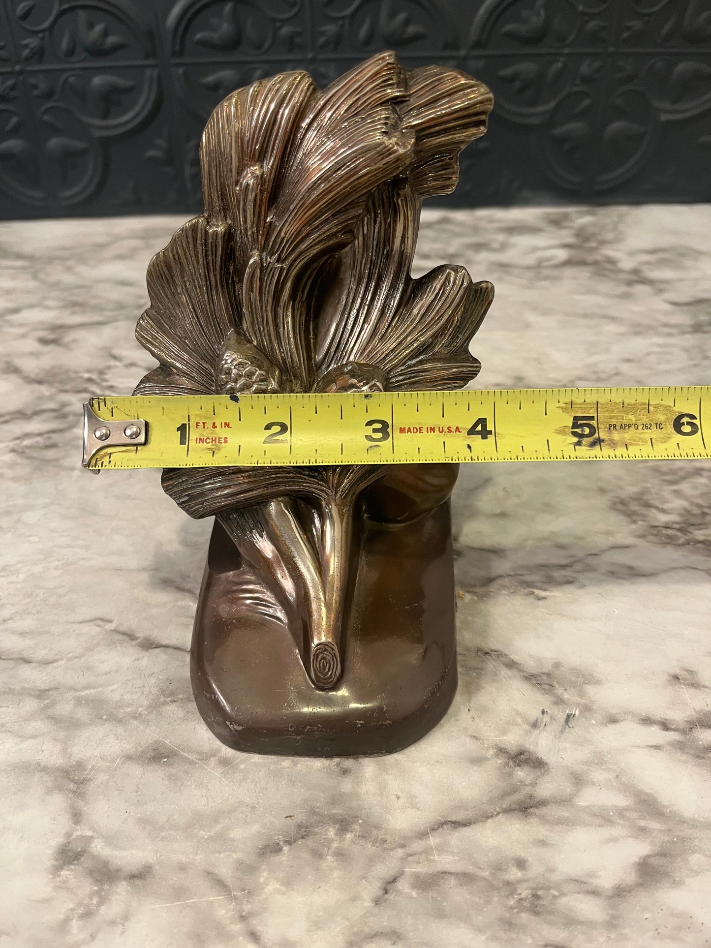 Antique Bronze Vintage Pinecone Bookend Only 1