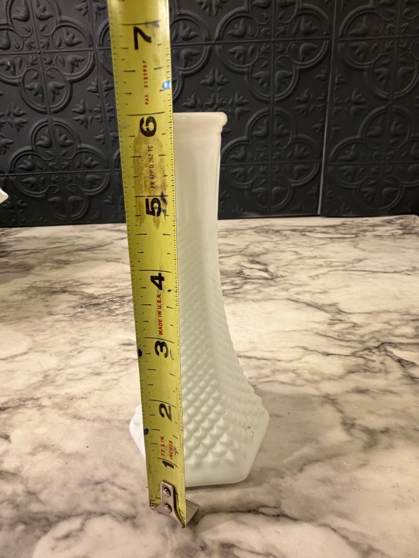 Milk Glass Bud Vase 6"