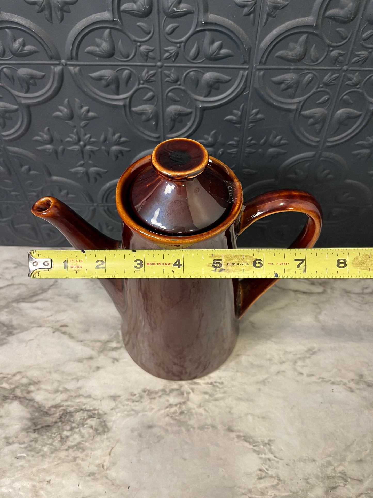 USA pottery Brown Glazed Coffee Pot