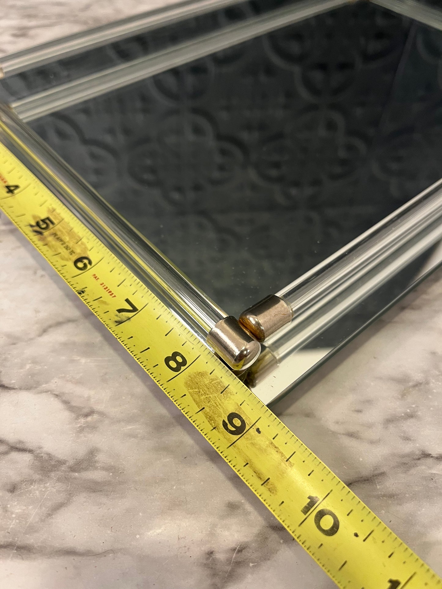 Mirrored Tray with Lucite Trim
