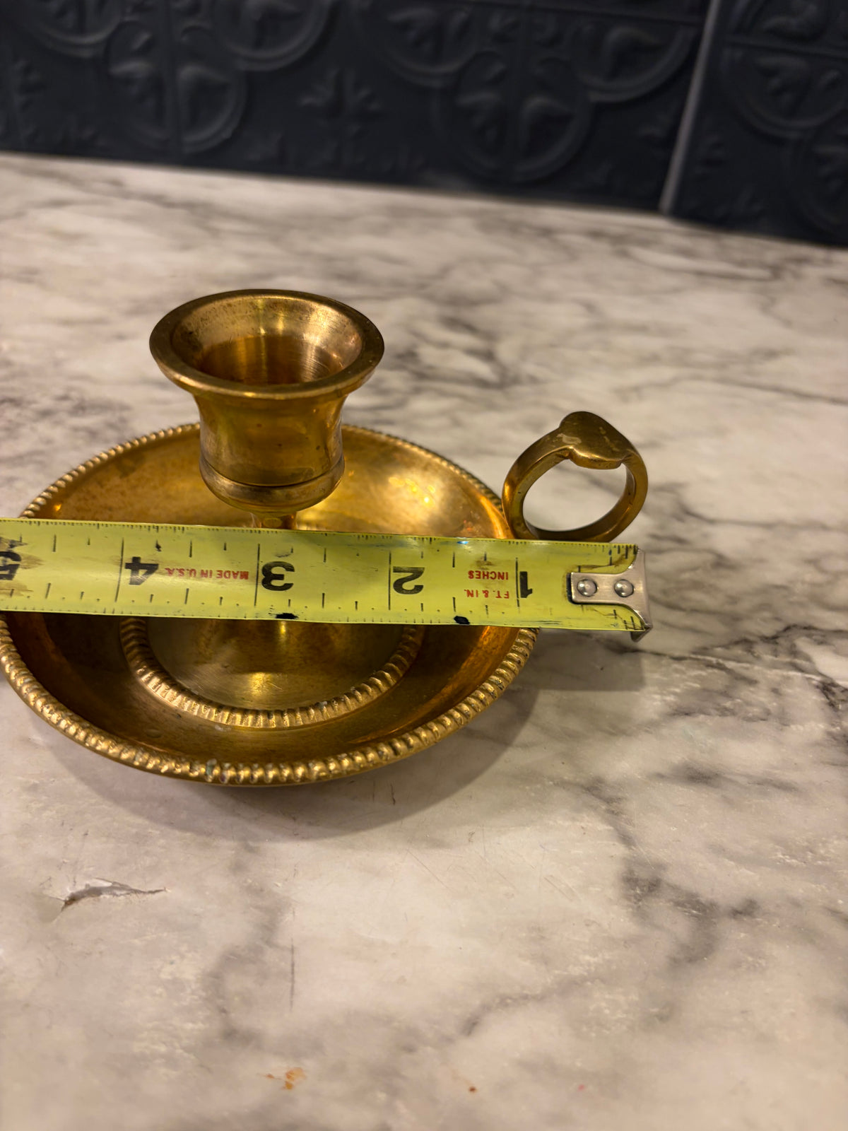 Brass Chamber Stick 5"Wide
