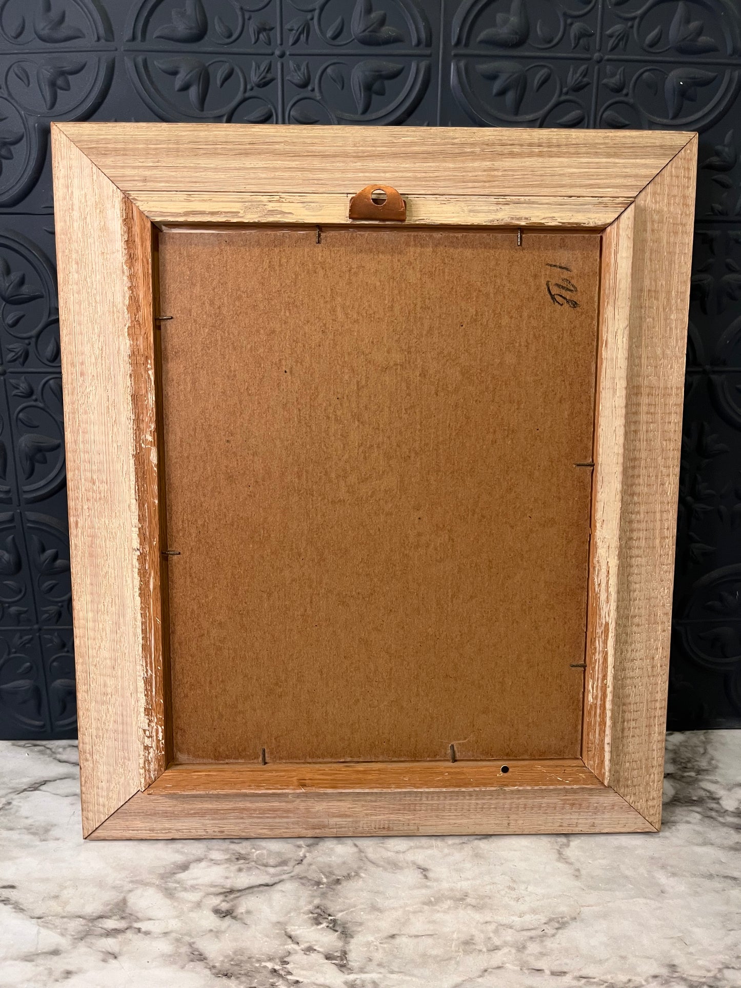 Vintage Light Wood Framed yellow flowers