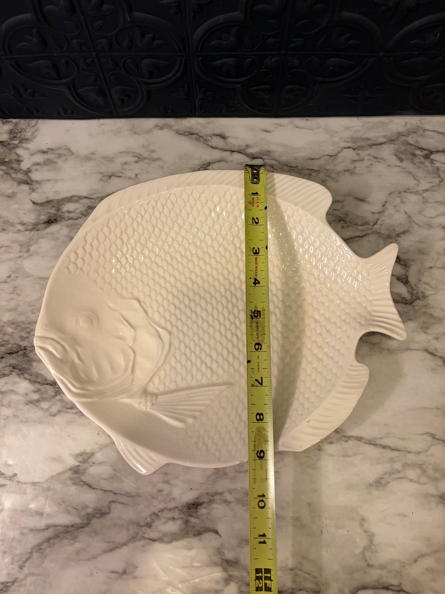 White Ceramic Fish Plate