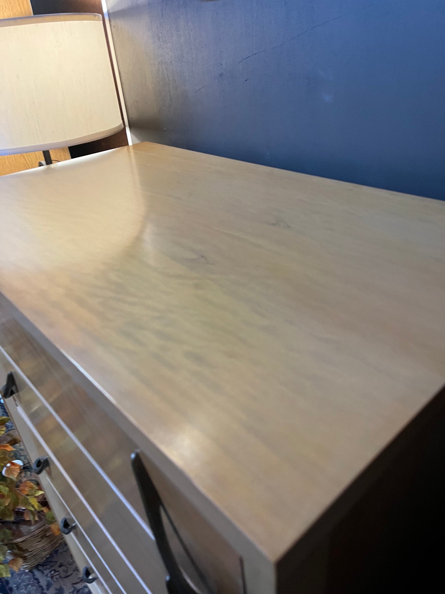 Blonde MCM Highboy Dresser with Slash handles