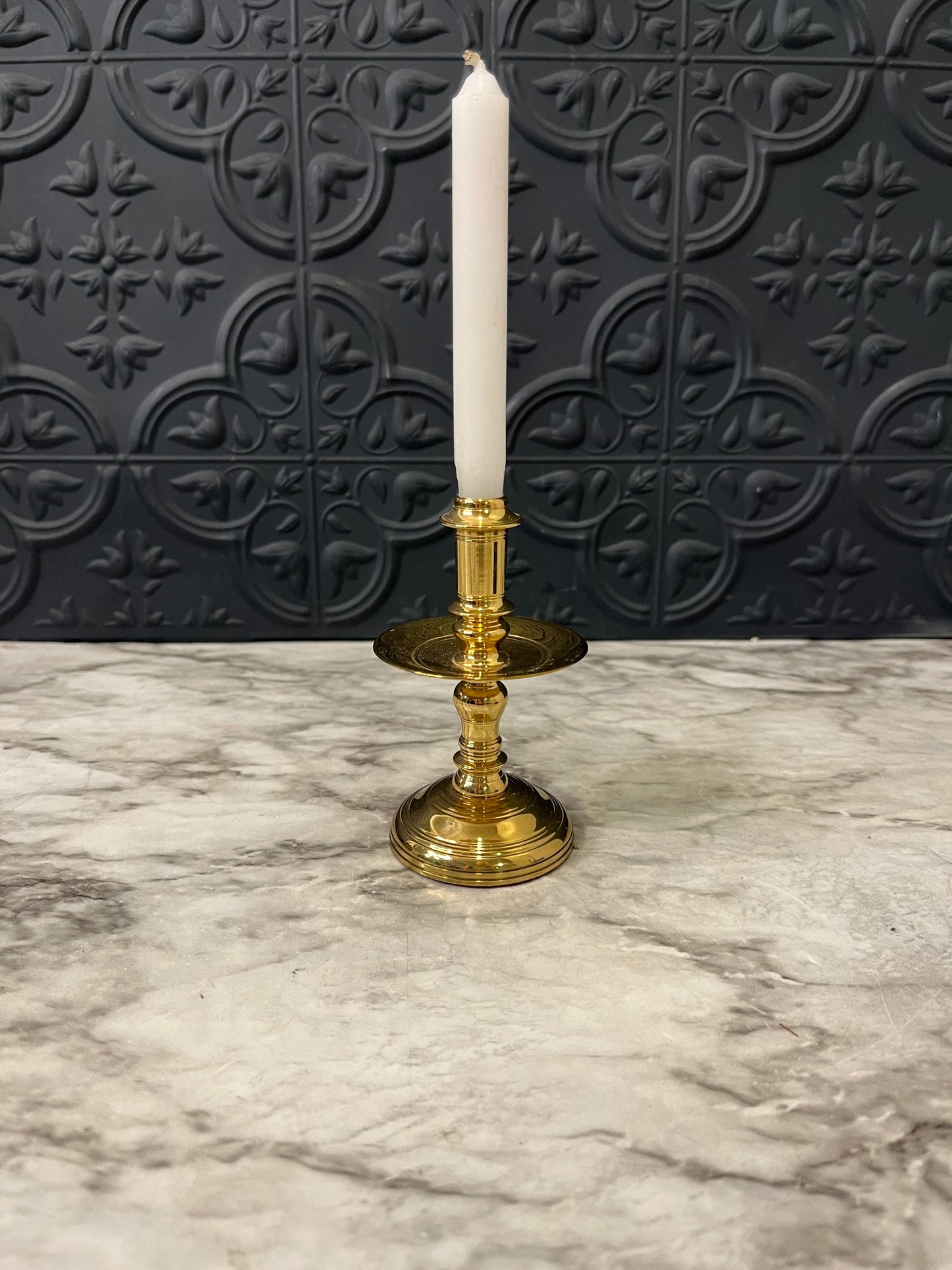 Mini Brass Candle Holder with Candle