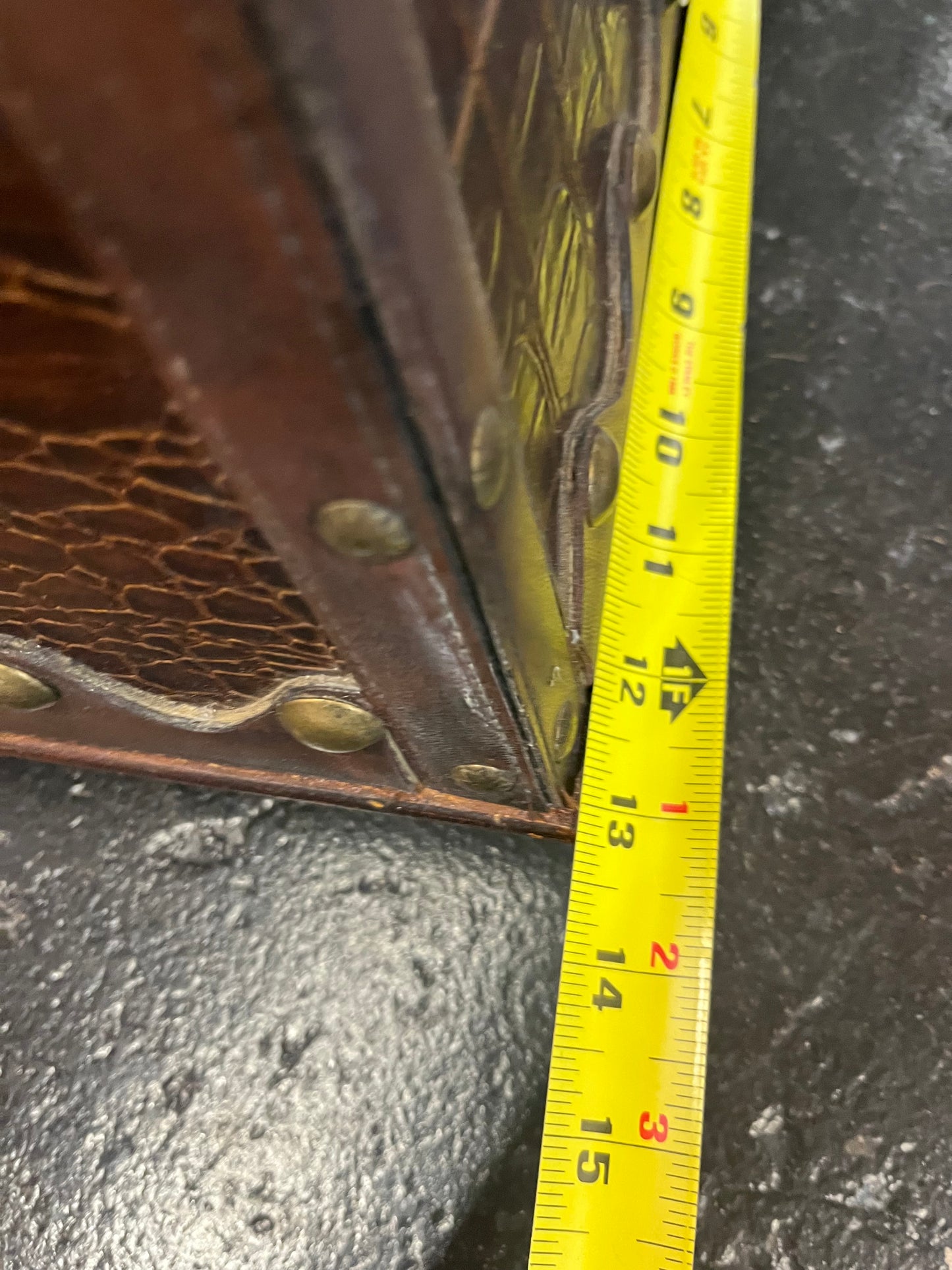 Footed Faux Alligator Chest With Handles