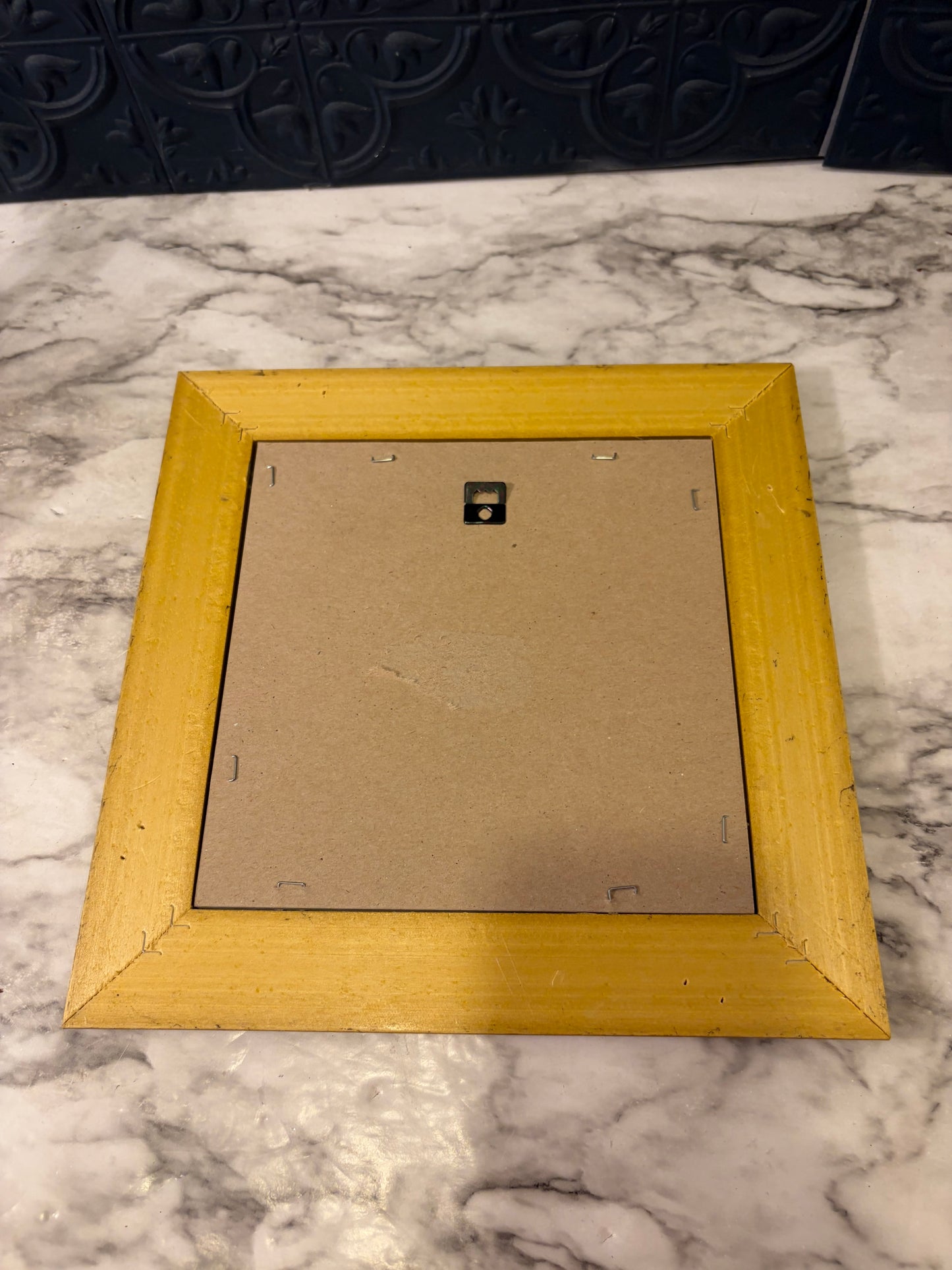 9.75" Light Gold Tone Square Mirror