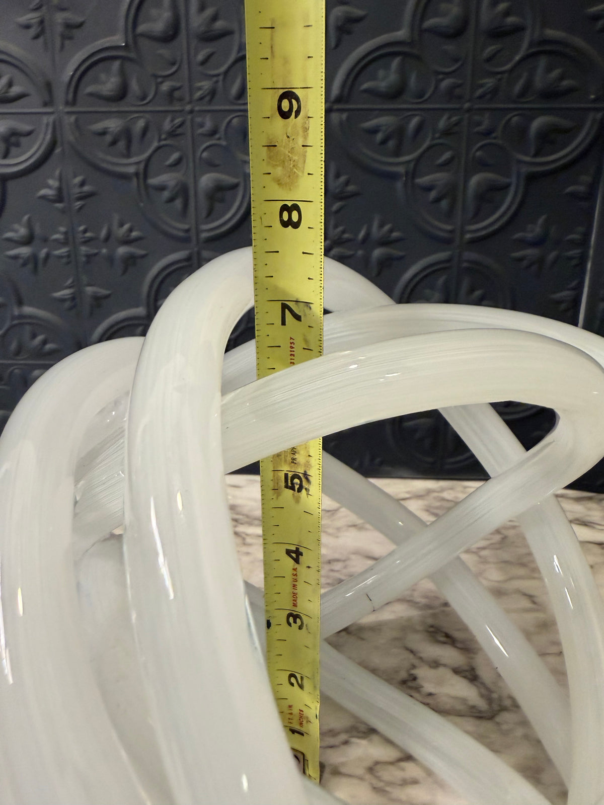 8" White Glass Knot