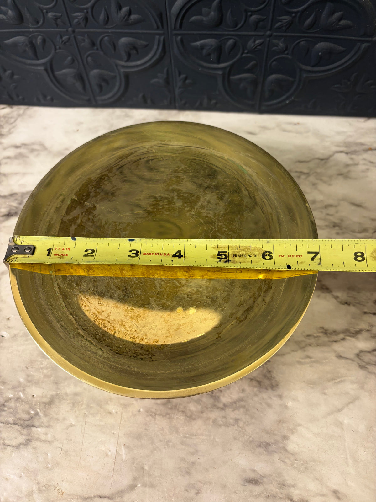7" Brass Pillar Holder 3.75" H