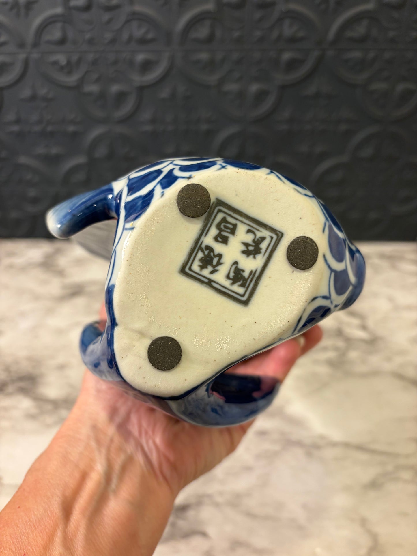 Japanese Blue Fish Vase