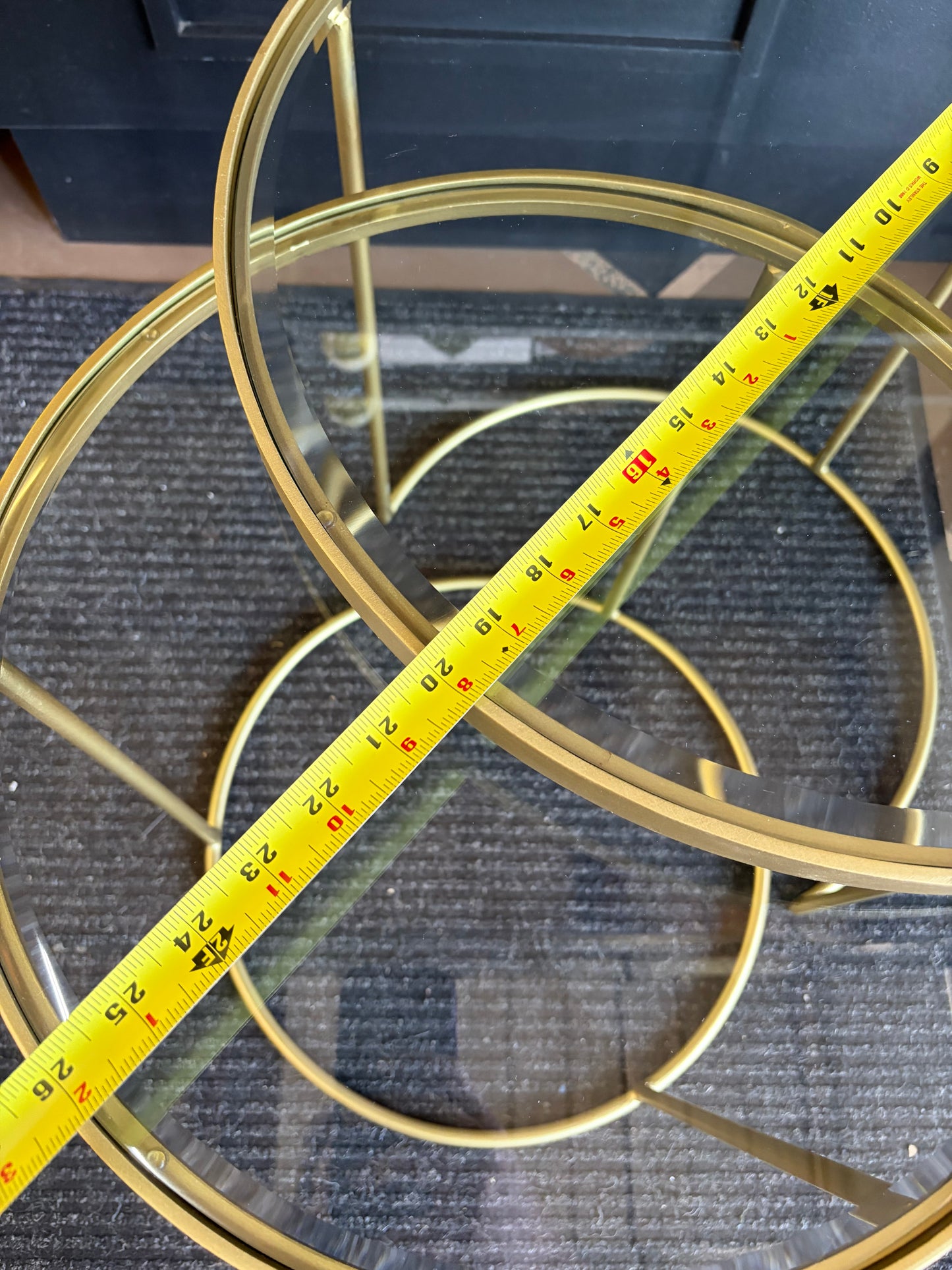 Gold and Glass Round Nesting Tables