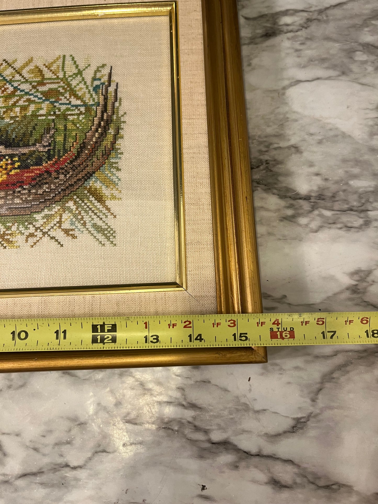 Cross Stitch of Pheasant Framed
