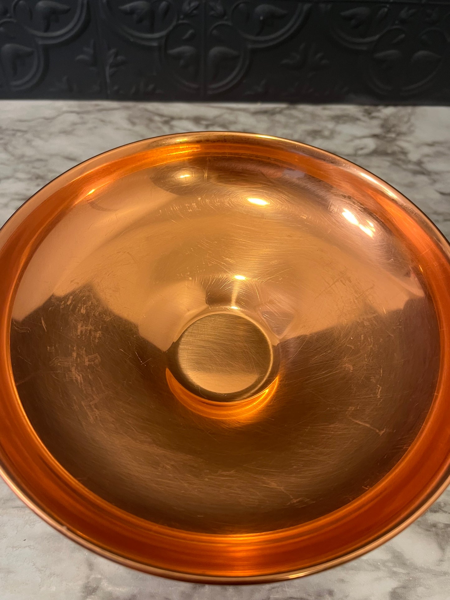 Copper Bowl with Pedestal