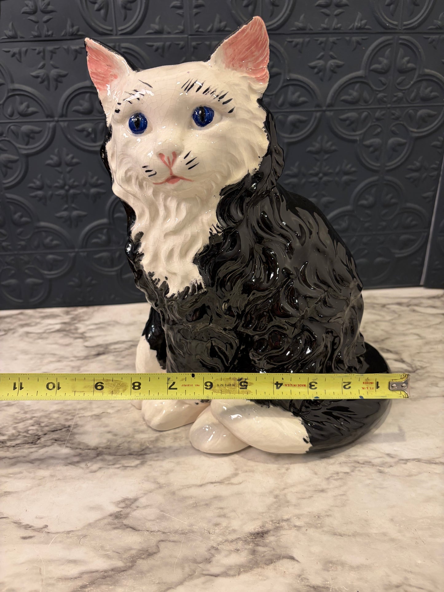 Black and White Ceramic Cat